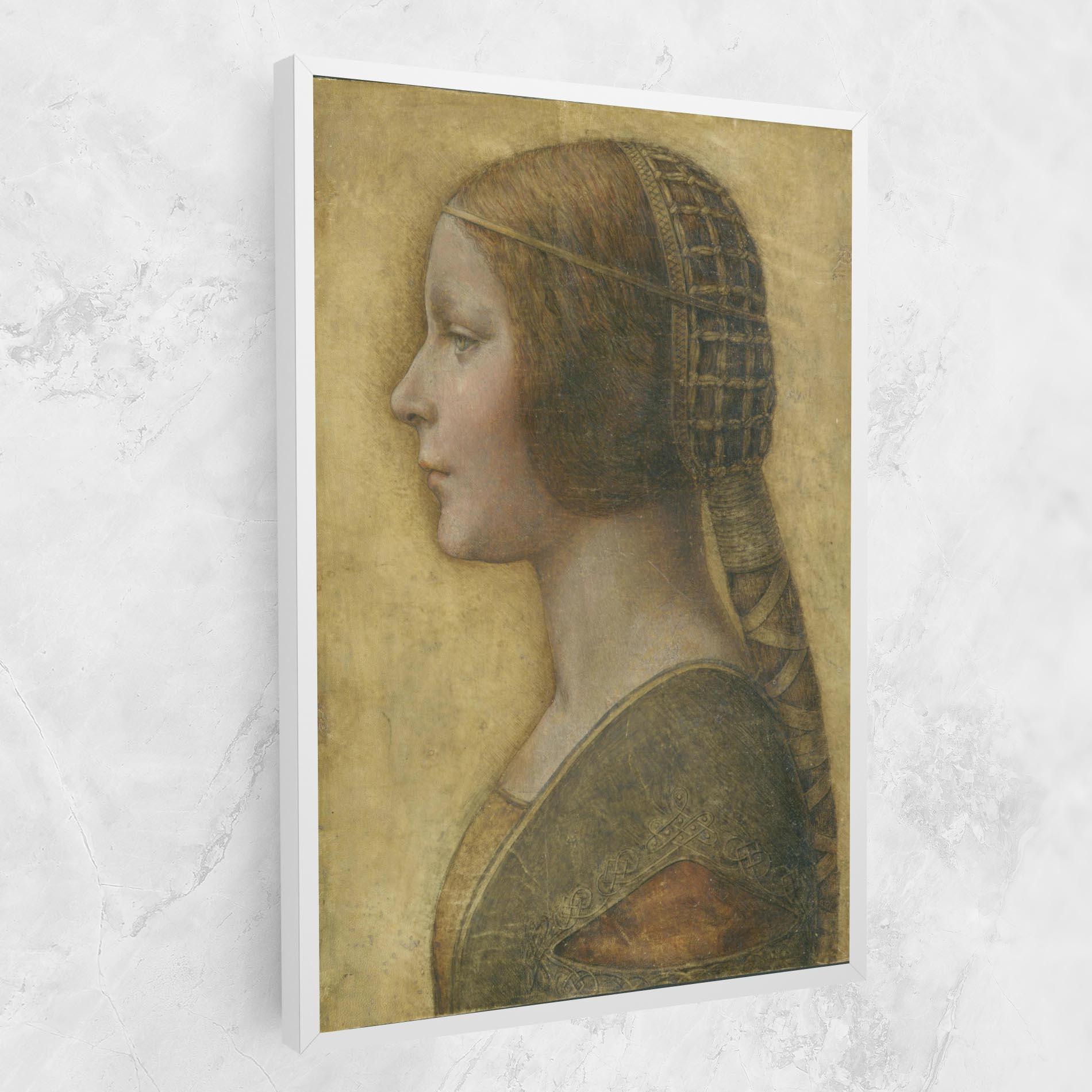 Картина на платно Profile Of A Young Fiancee Da Vinci mockup 1