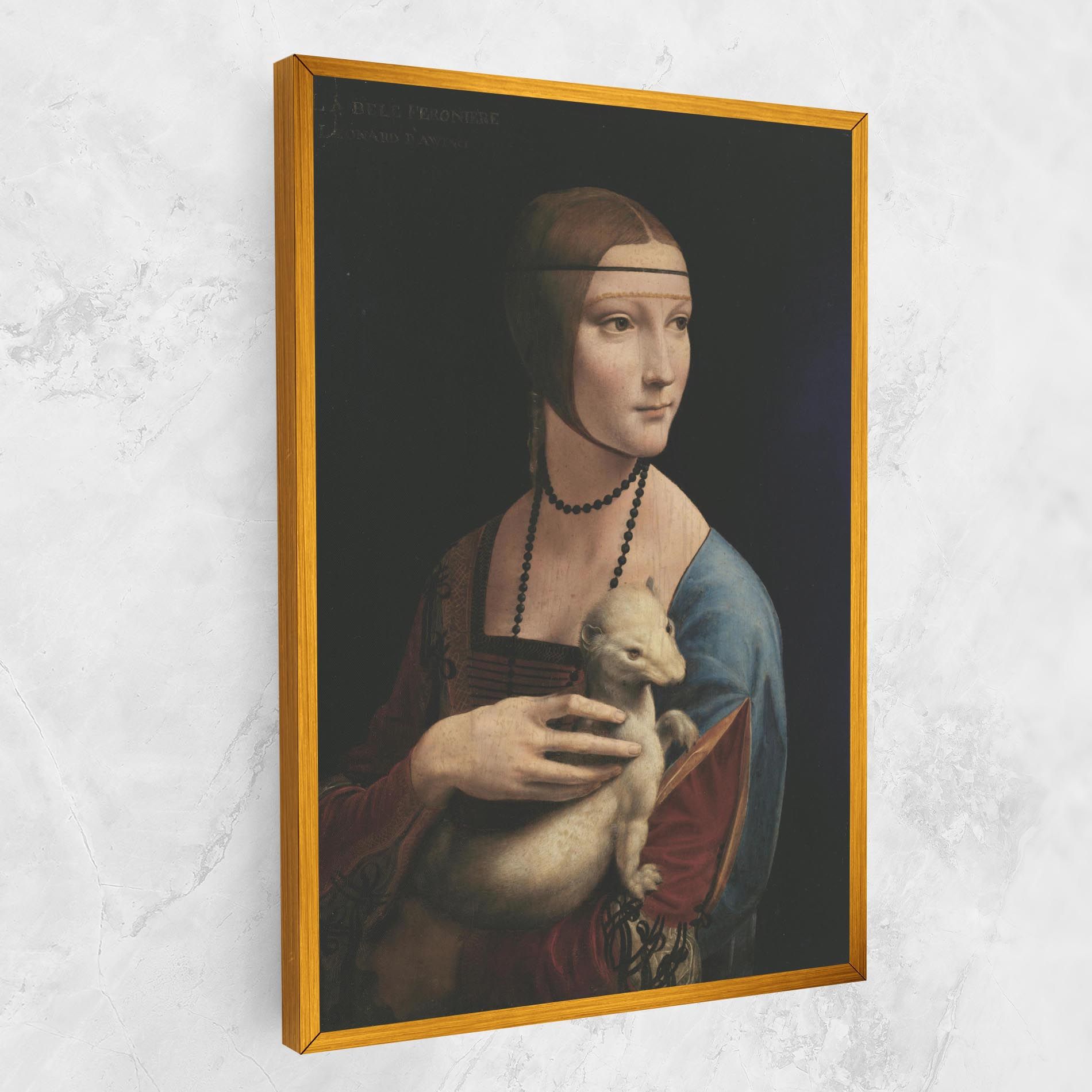 Lady With An Ermine Leonardo Da Vinci mockup 1