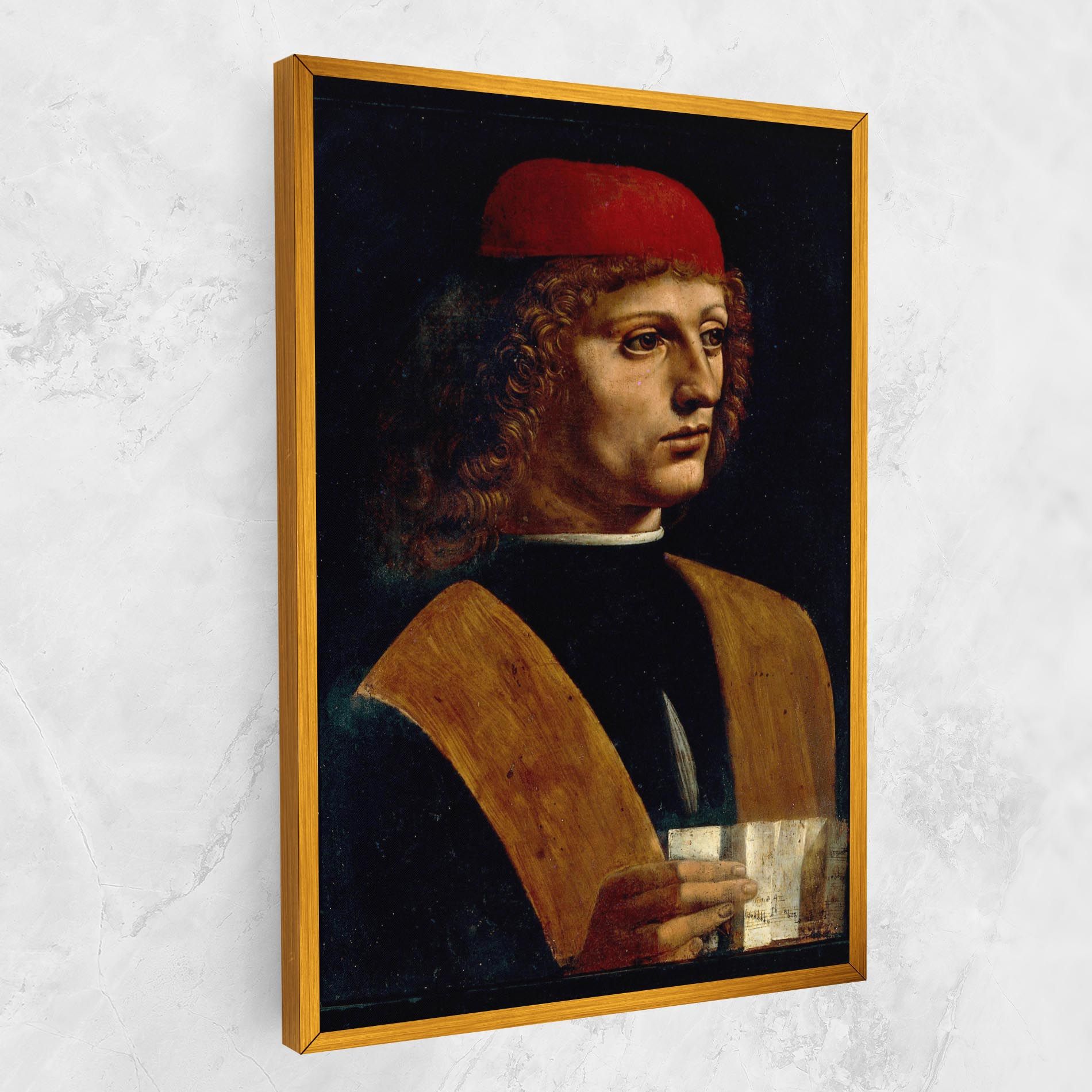Leonardo Da Vinci Portrait Of A Musician Pinacoteca Ambrosiana mockup 1