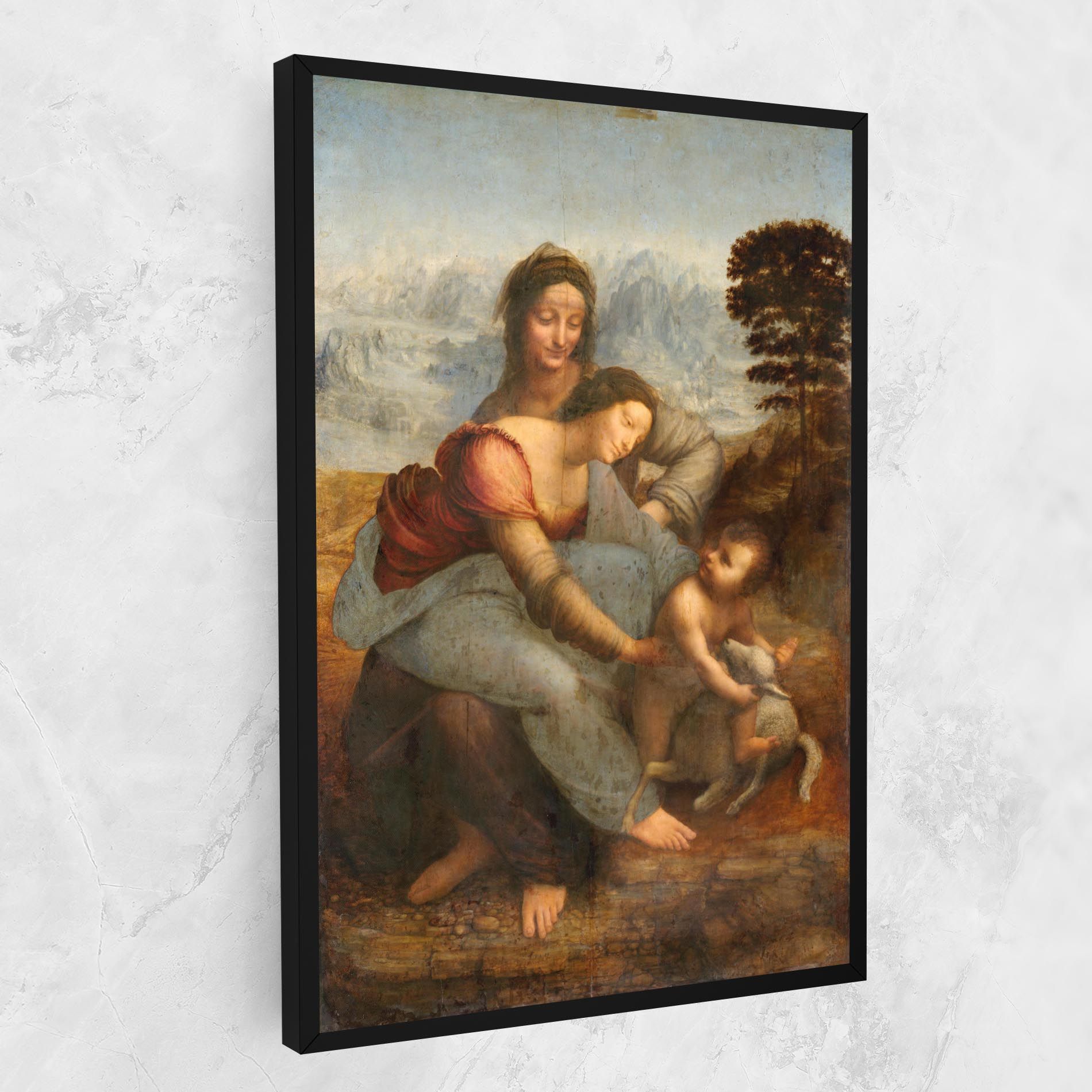 Leonardo Da Vinci Virgin And Child With St Anne mockup 1