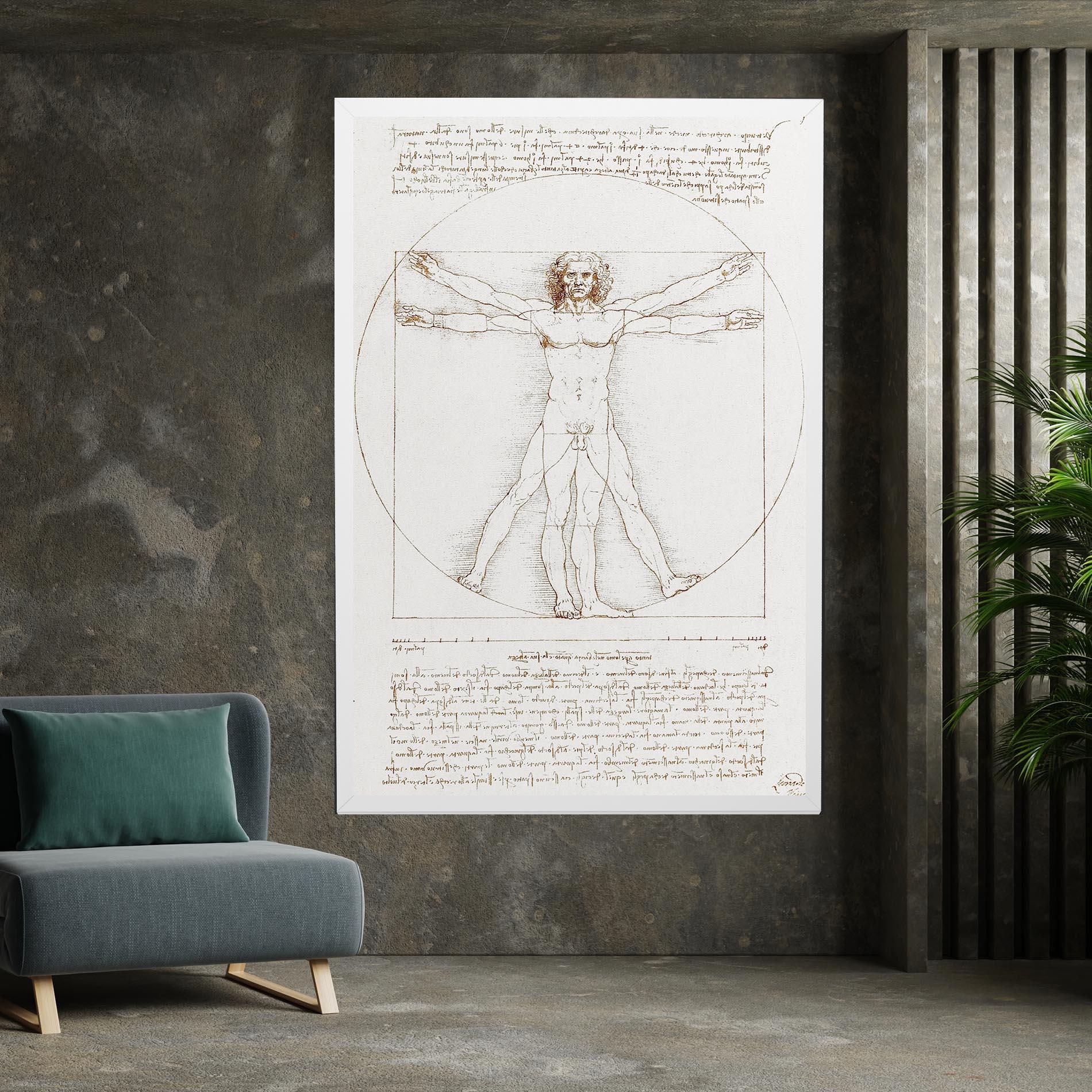 Картина на платно Leonardo Da Vinci's Vitruvian Man mockup 7
