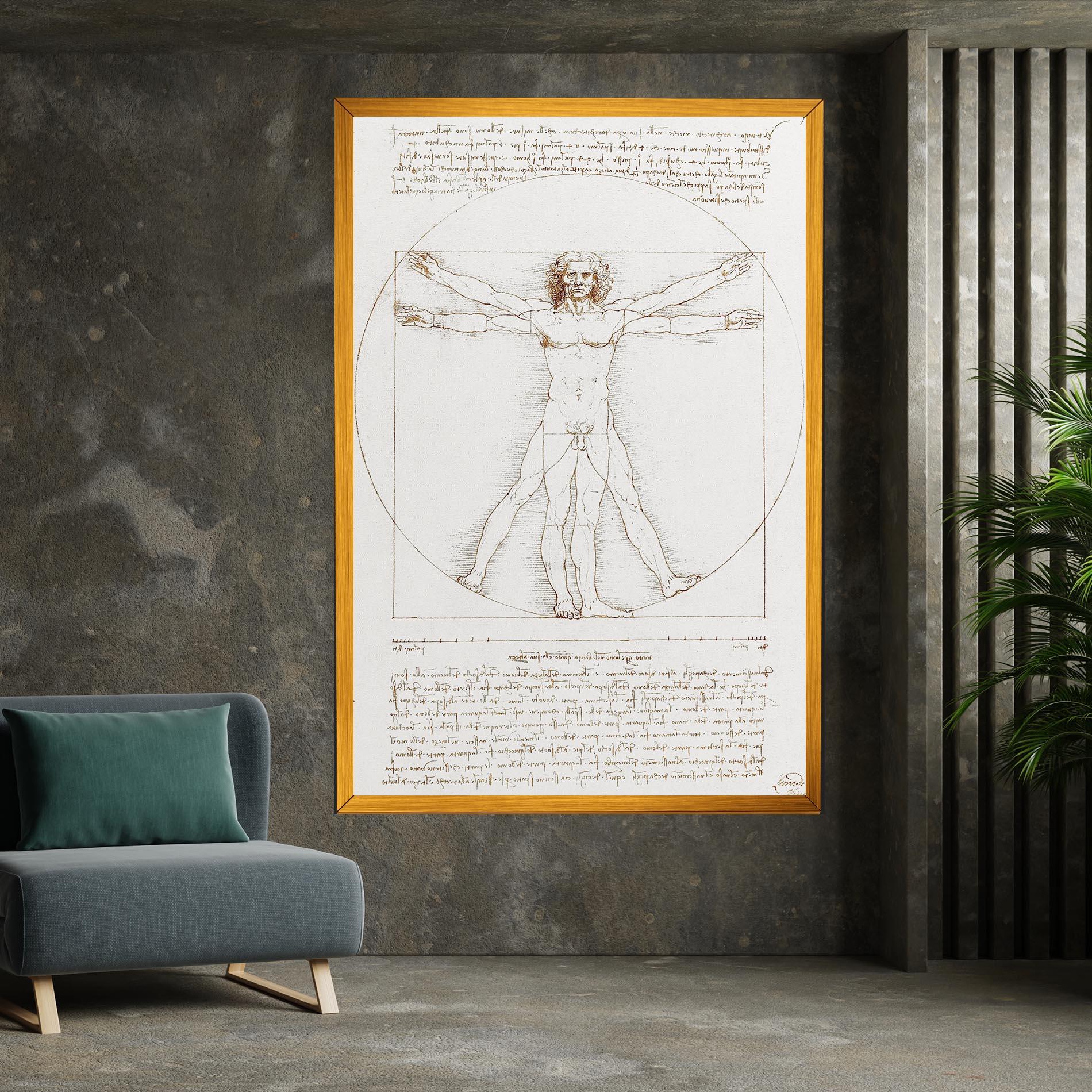 Картина на платно Leonardo Da Vinci's Vitruvian Man mockup 7