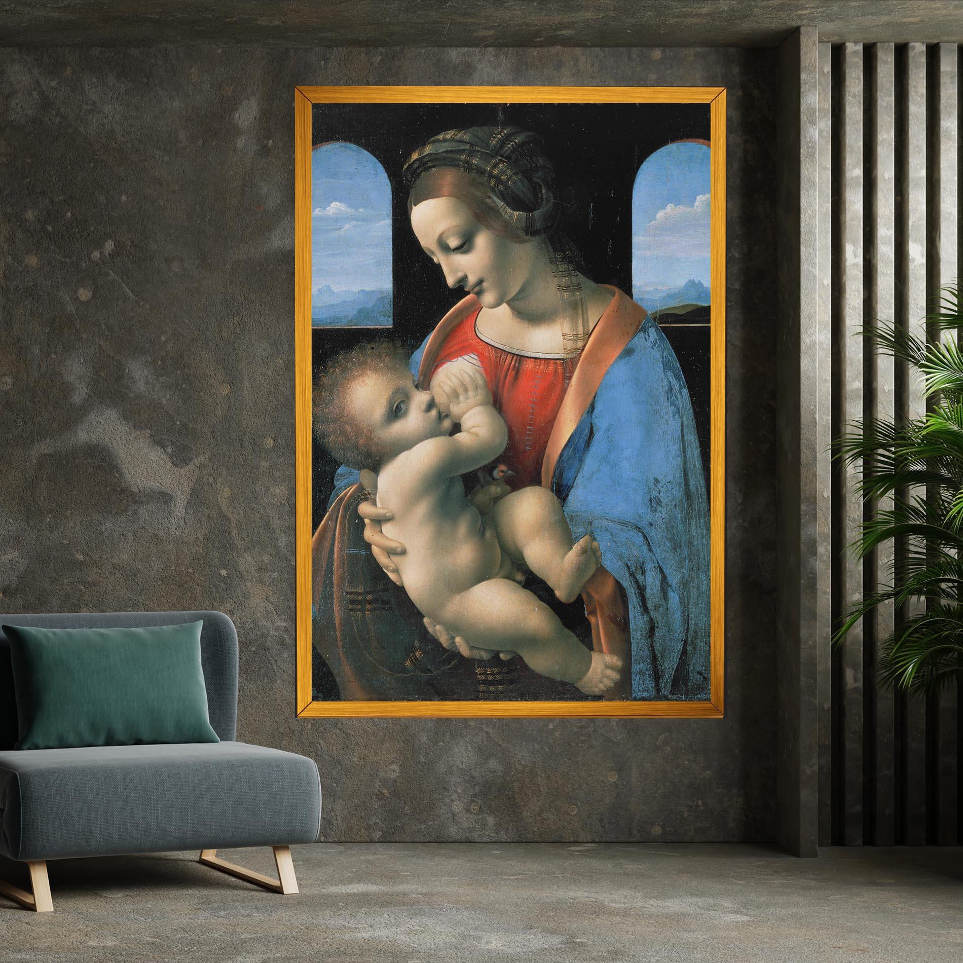 Картина на платно Leonardo Da Vinci Attributed Madonna Litta mockup 7