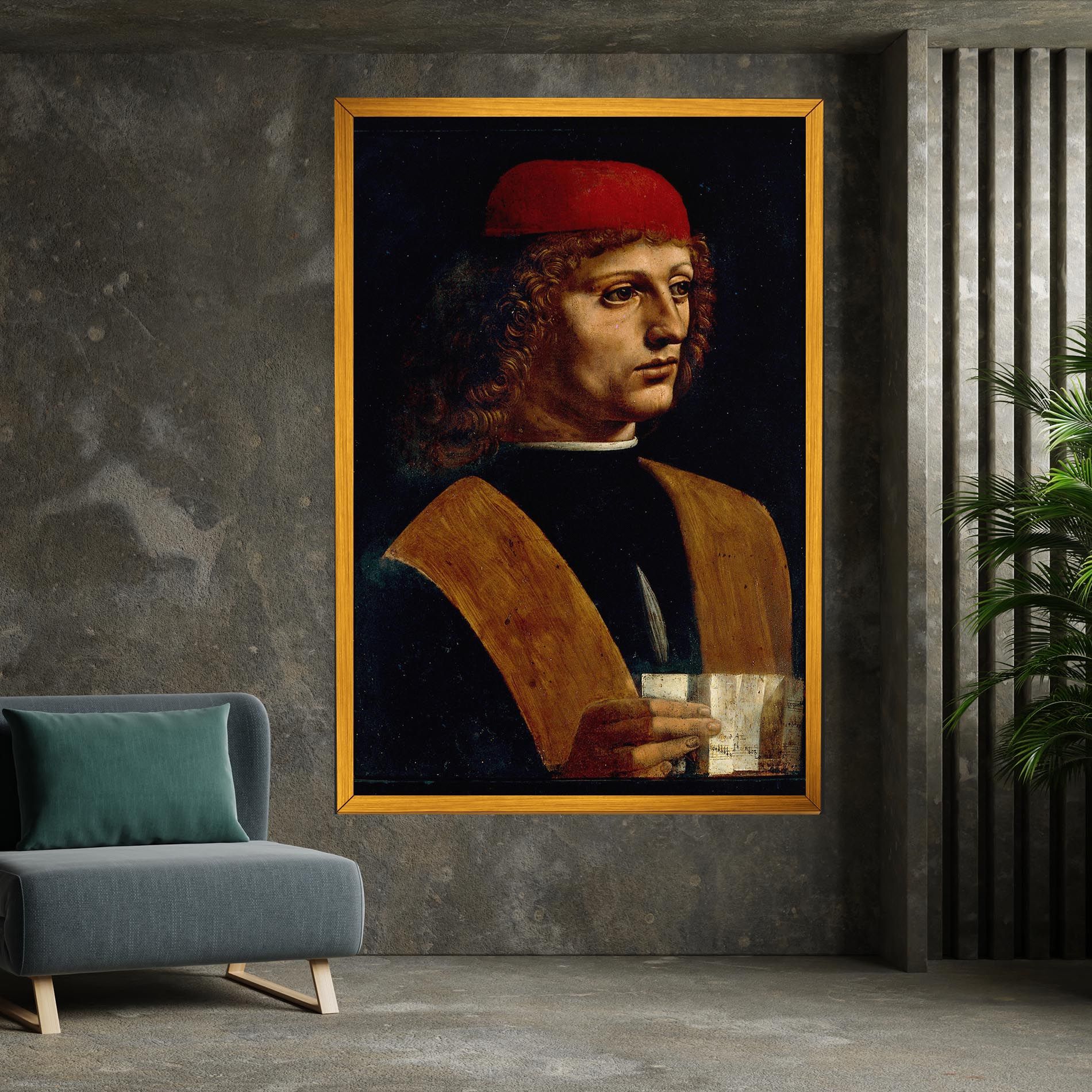 Leonardo Da Vinci Portrait Of A Musician Pinacoteca Ambrosiana mockup 7