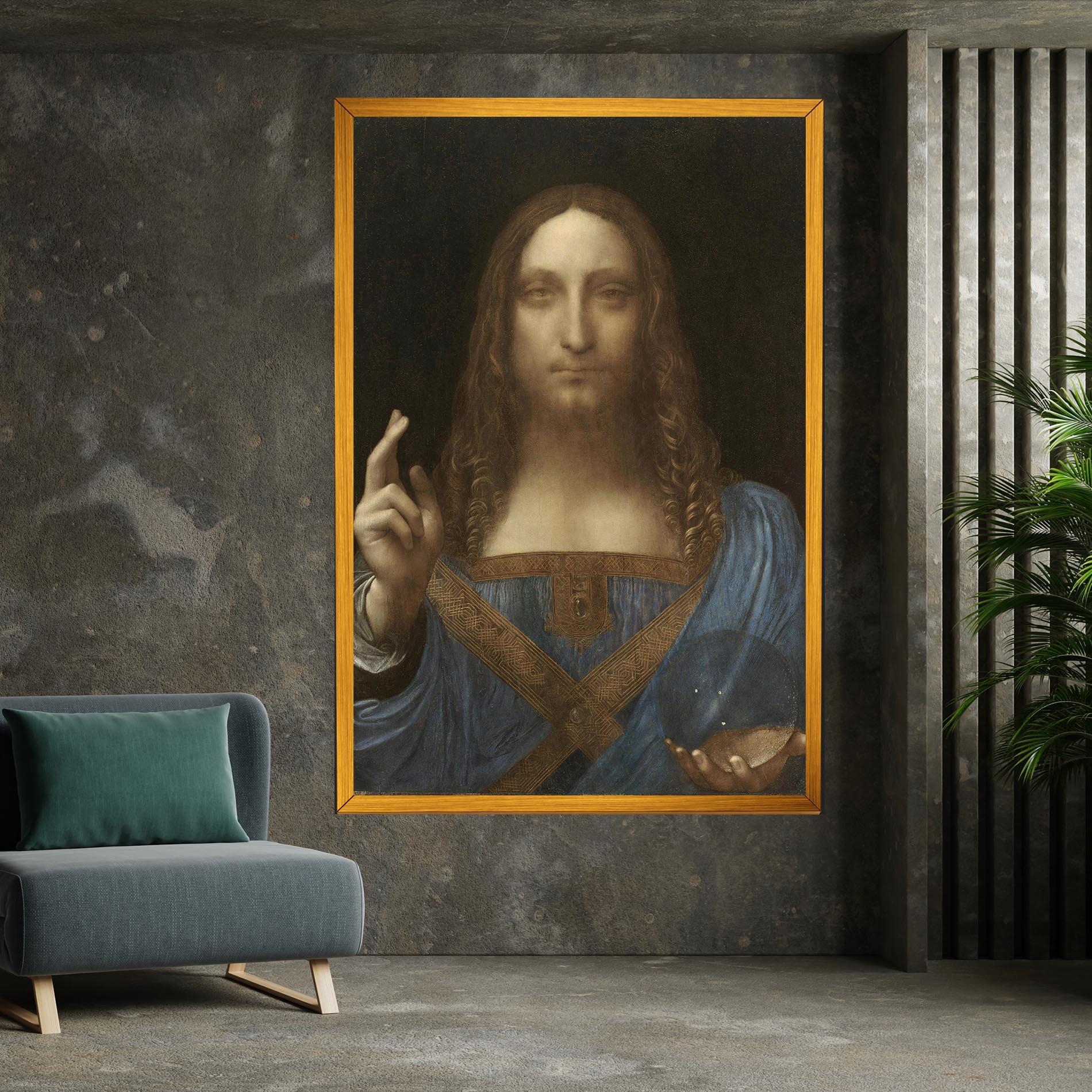 Картина на платно Leonardo Da Vinci Salvator Mundi mockup 7