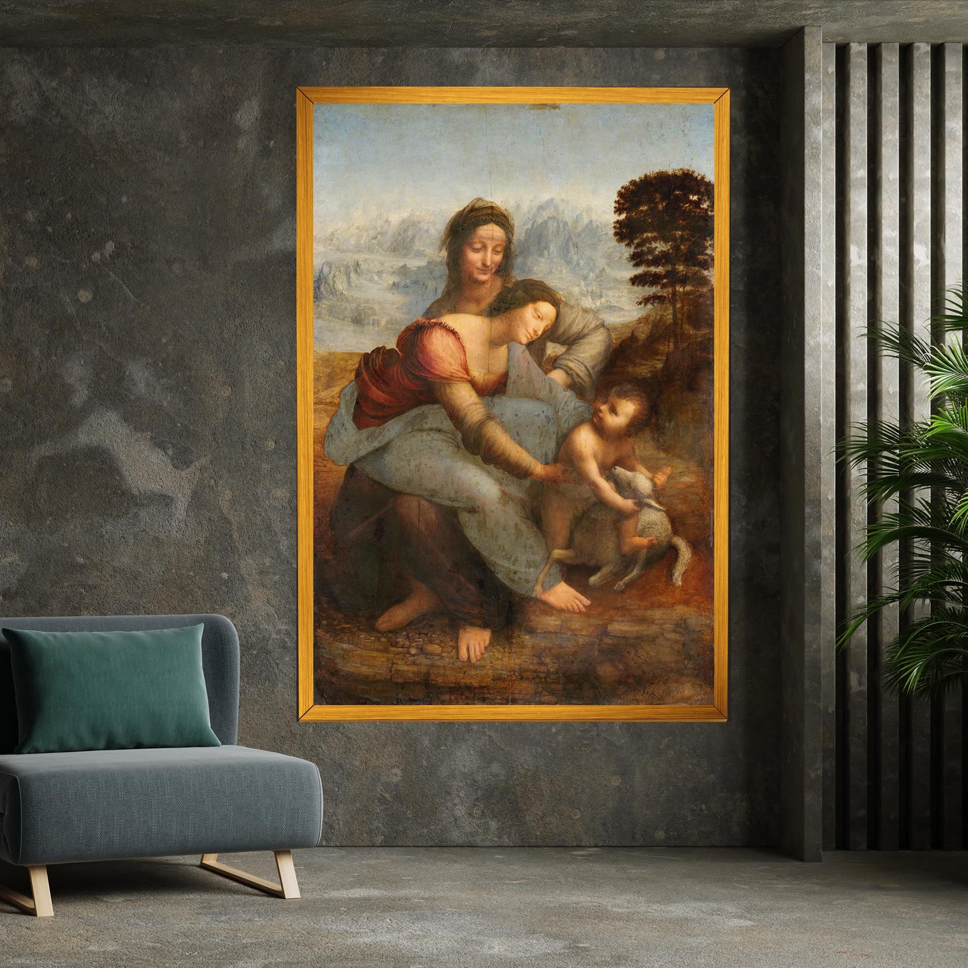 Leonardo Da Vinci Virgin And Child With St Anne mockup 7