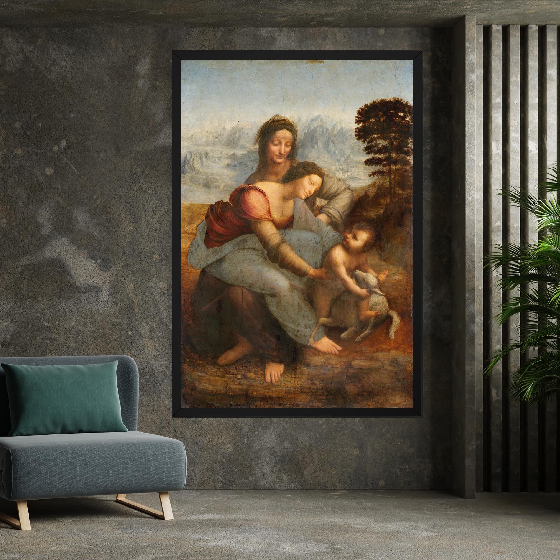 Leonardo Da Vinci Virgin And Child With St Anne mockup 7