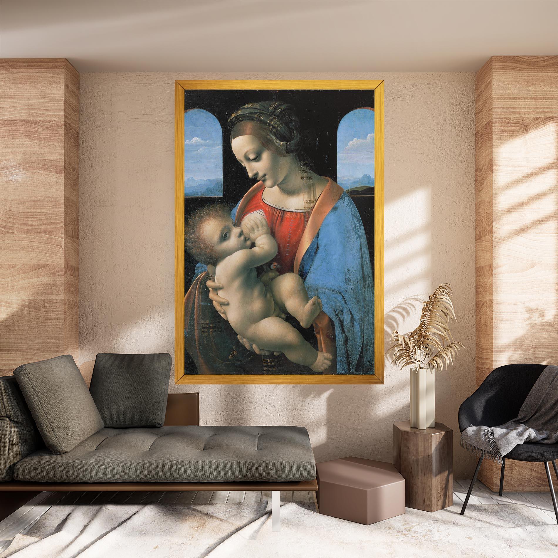 Картина на платно Leonardo Da Vinci Attributed Madonna Litta mockup 8