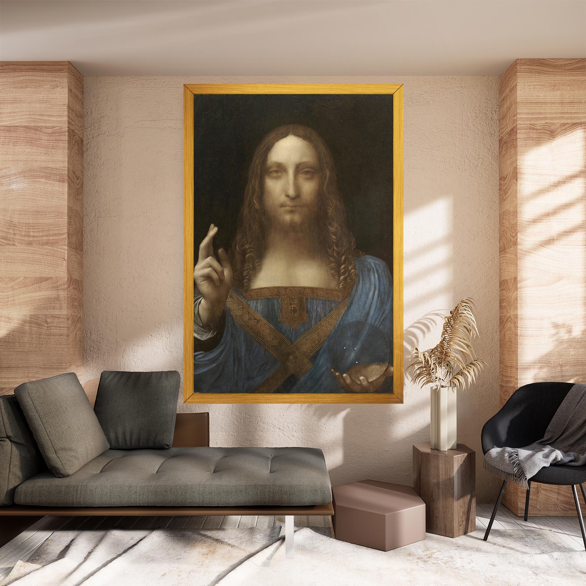 Картина на платно Leonardo Da Vinci Salvator Mundi mockup 8