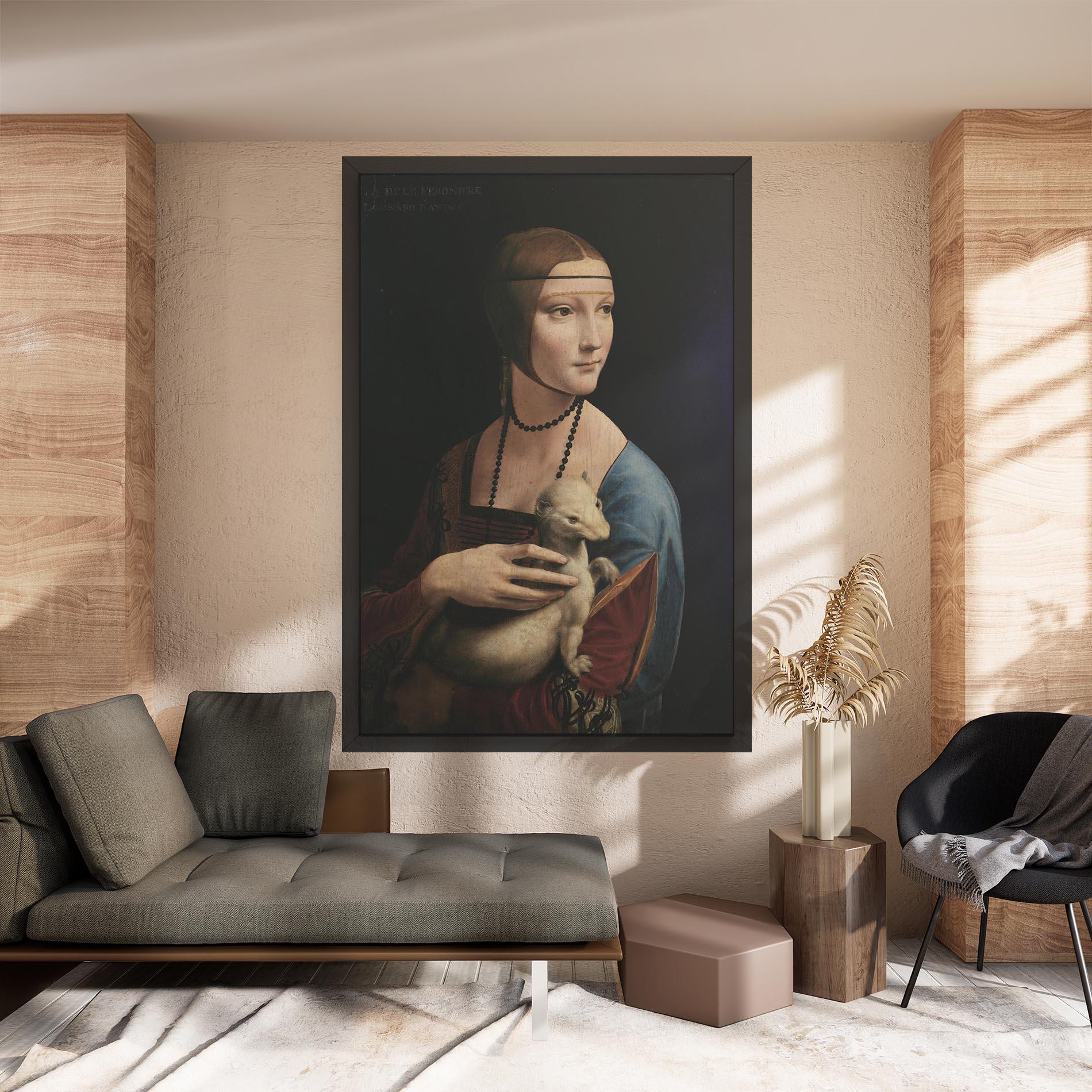 Картина на платно Lady With An Ermine Leonardo Da Vinci mockup 8