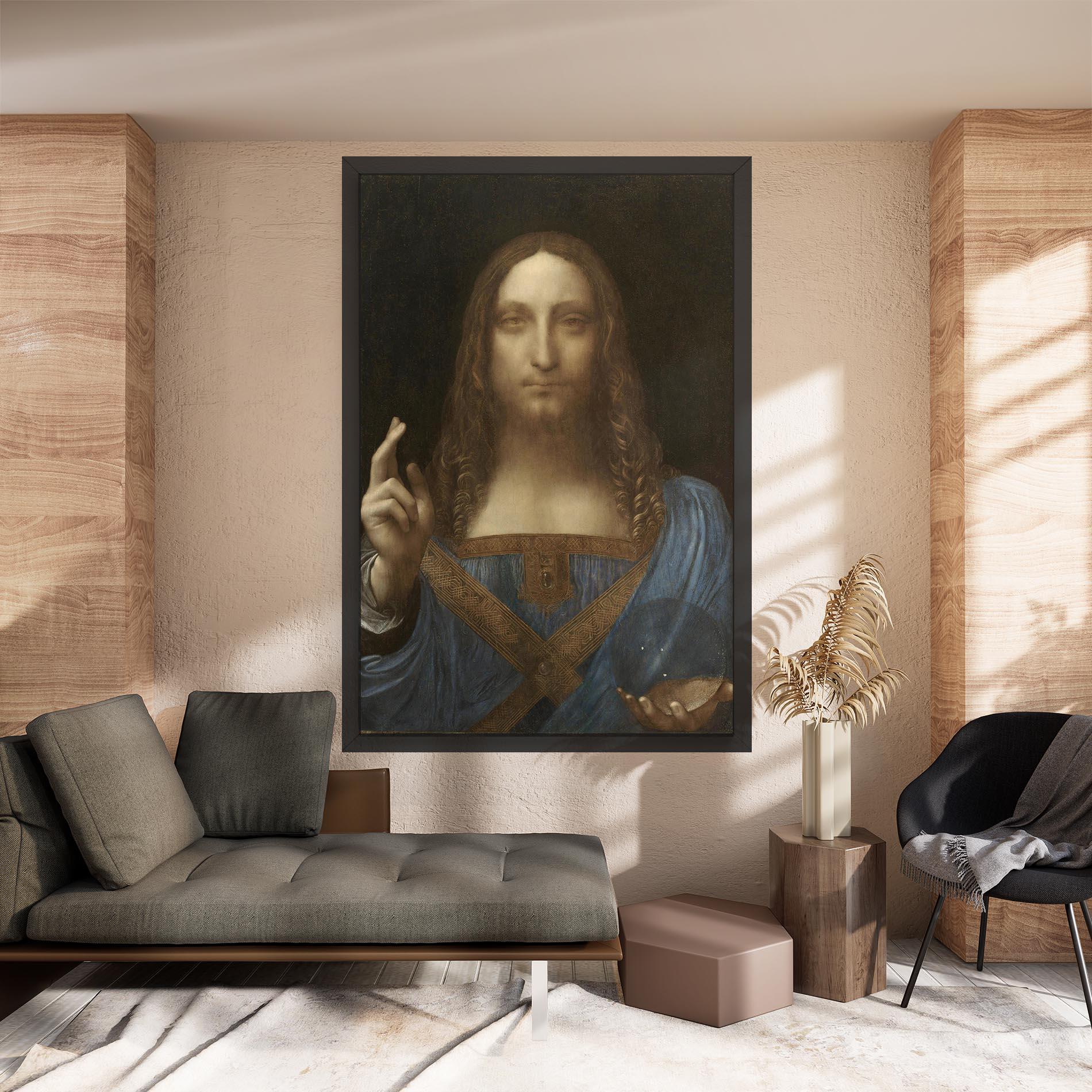 Картина на платно Leonardo Da Vinci Salvator Mundi mockup 8