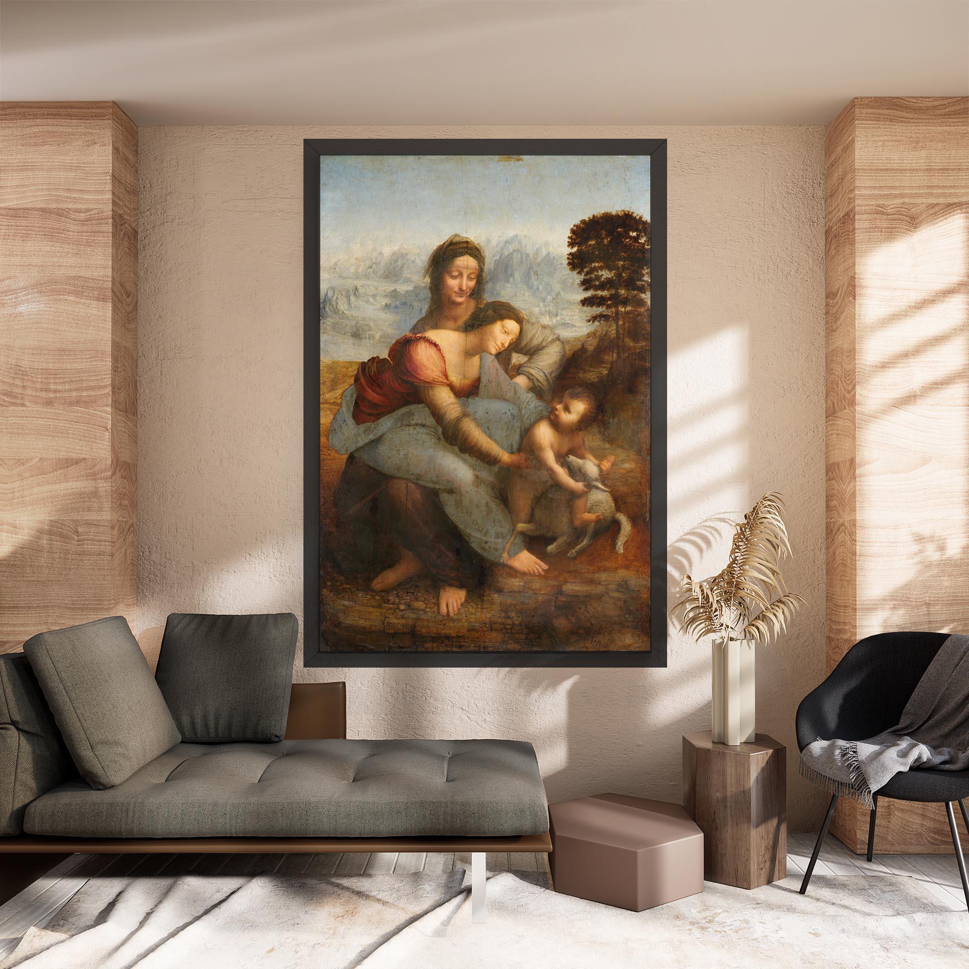Картина на платно Leonardo Da Vinci Virgin And Child With St Anne mockup 8