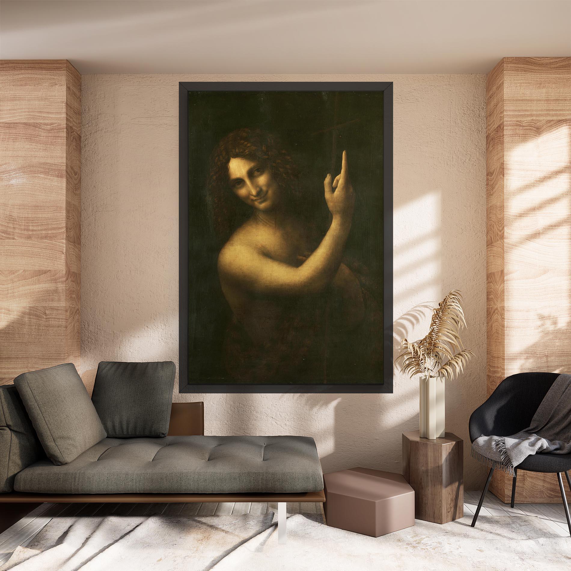 Картина на платно Seonardo Da Vinci Saint John The Baptist mockup 8