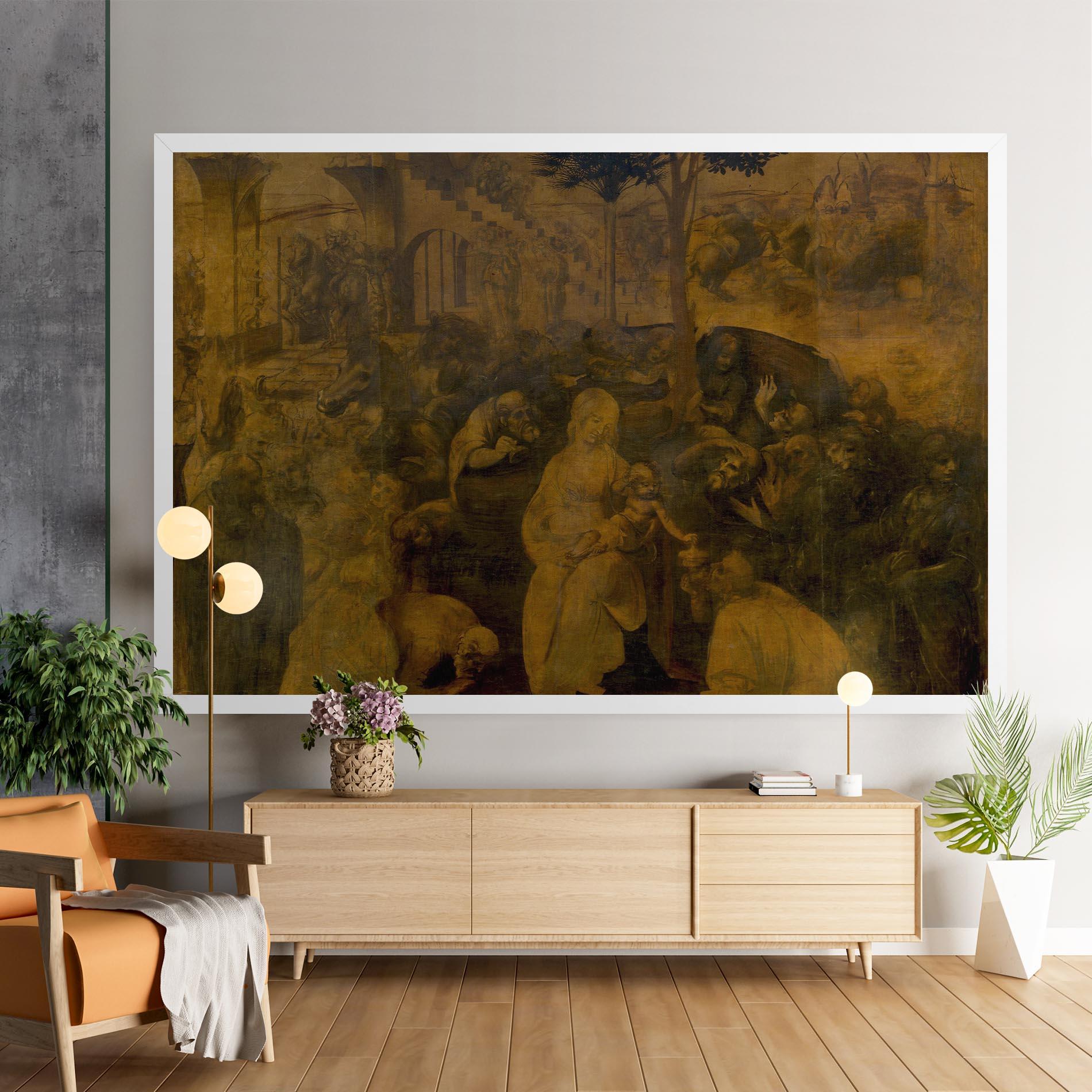 Картина на платно Leonardo Da Vinci Adorazione Dei Magi mockup 9