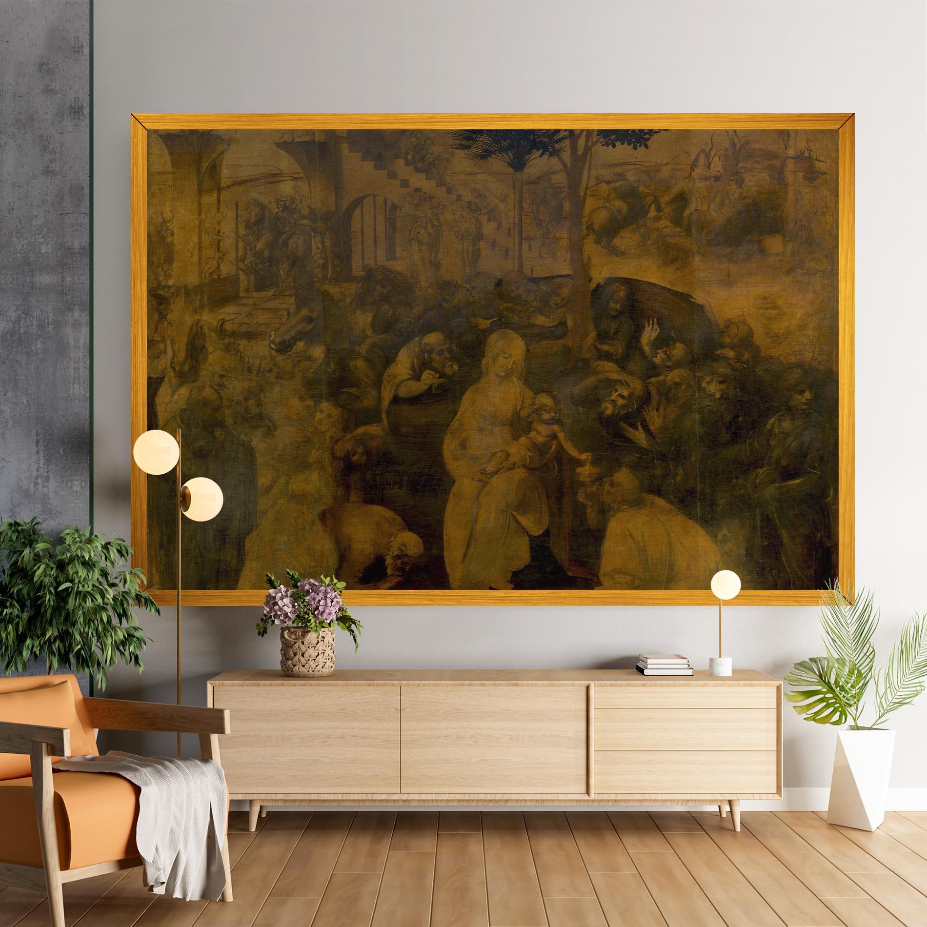 Картина на платно Leonardo Da Vinci Adorazione Dei Magi mockup 9