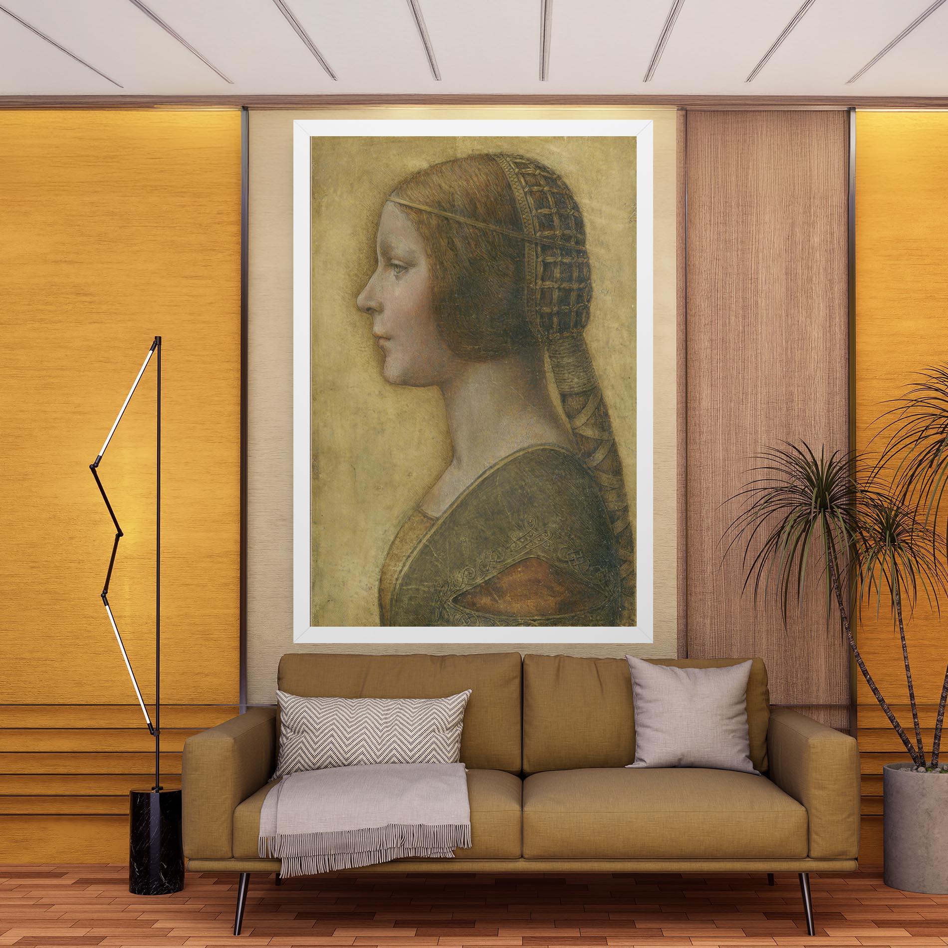 Картина на платно Profile Of A Young Fiancee Da Vinci mockup 9