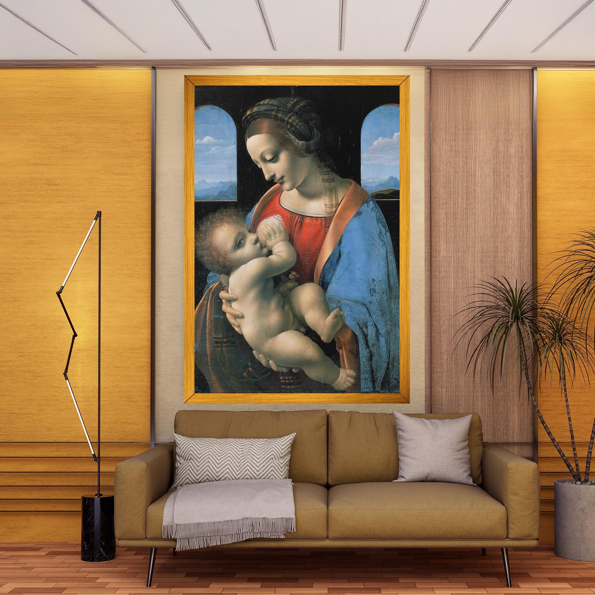 Картина на платно Leonardo Da Vinci Attributed Madonna Litta mockup 9