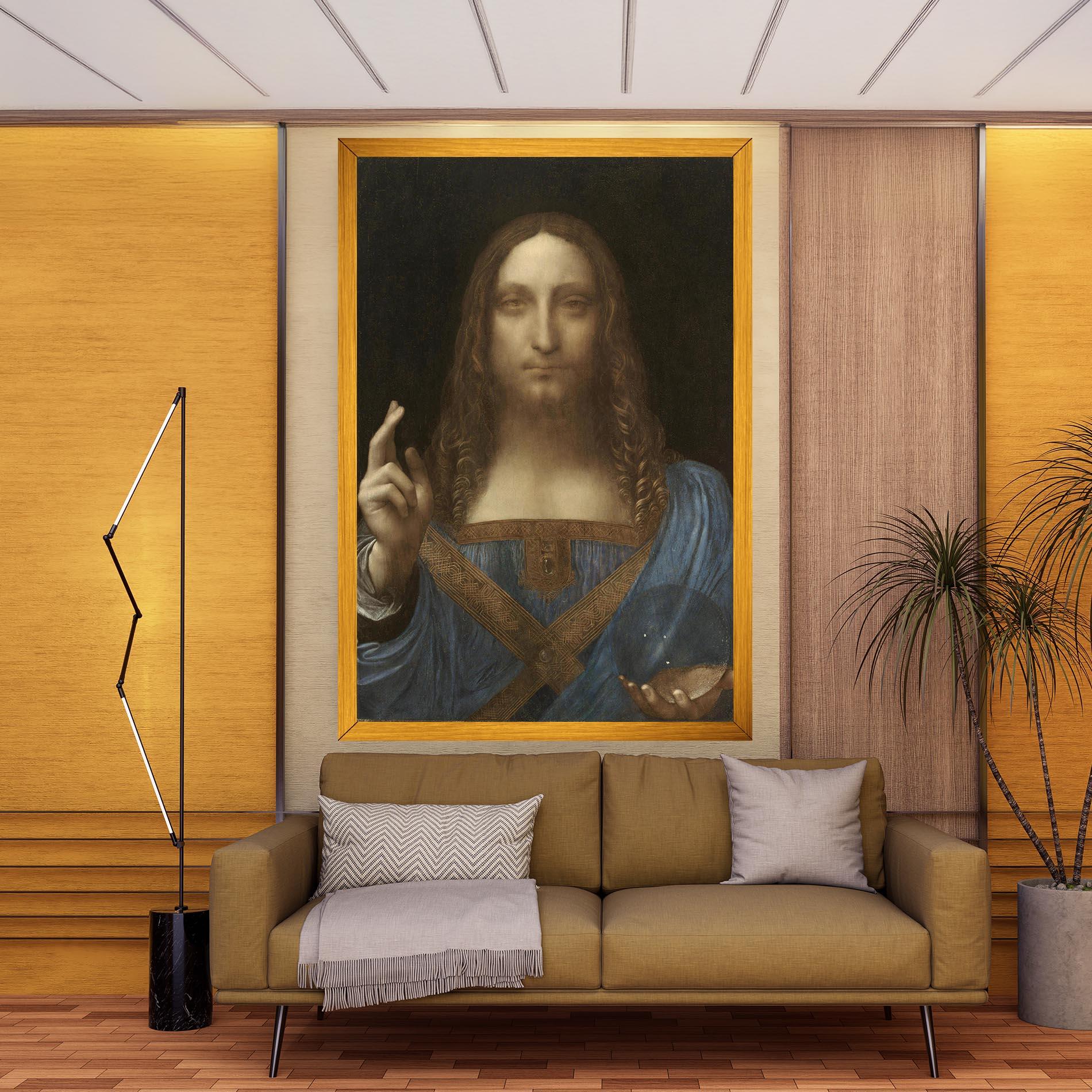 Картина на платно Leonardo Da Vinci Salvator Mundi mockup 9