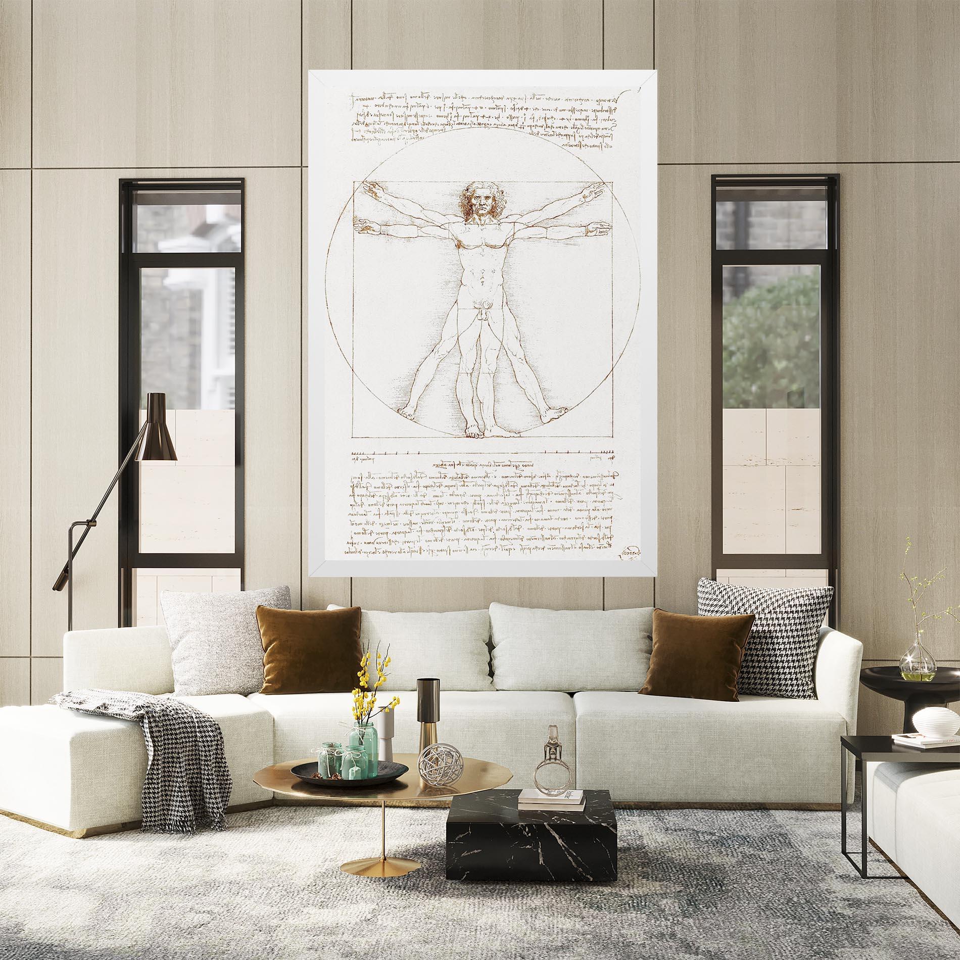 Картина на платно Leonardo Da Vinci's Vitruvian Man mockup 2