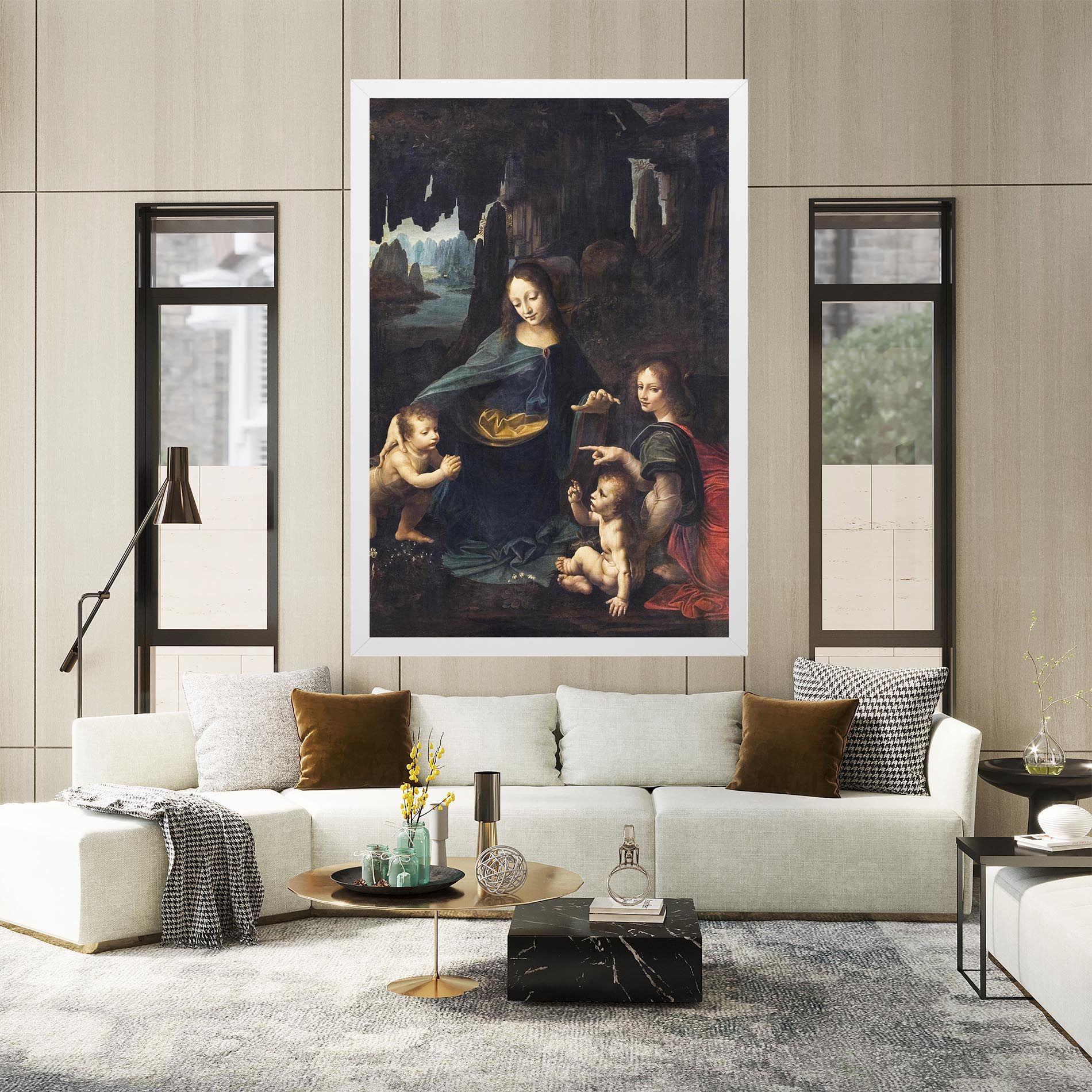 The Virgin Of The Rocks Leonardo Da Vinci mockup 2