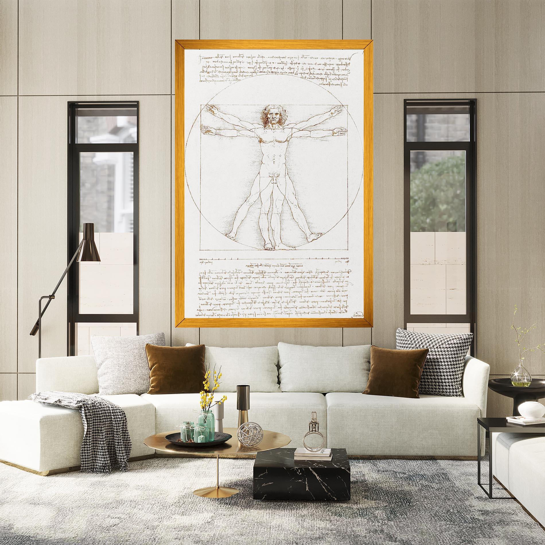 Картина на платно Leonardo Da Vinci's Vitruvian Man mockup 2