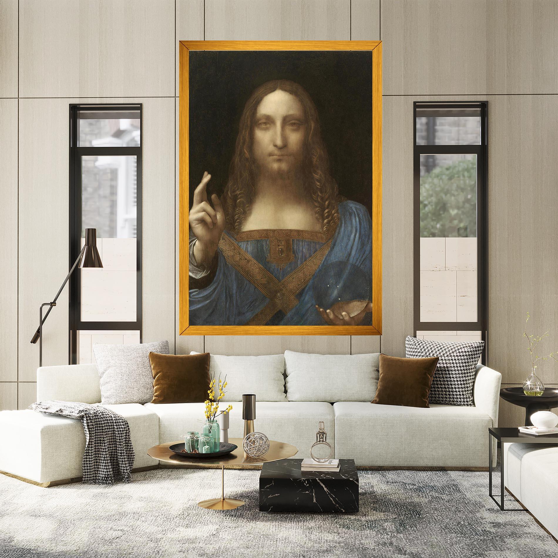 Картина на платно Leonardo Da Vinci Salvator Mundi mockup 2