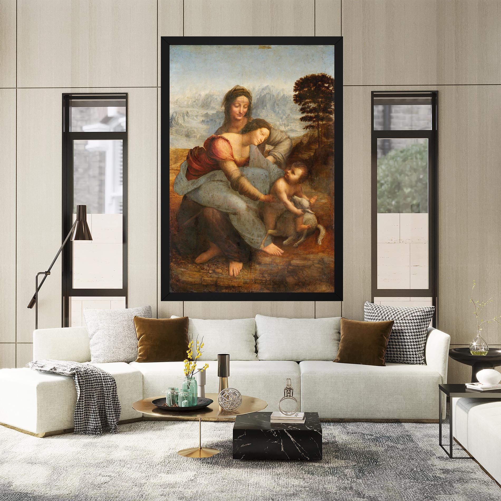 Leonardo Da Vinci Virgin And Child With St Anne mockup 2