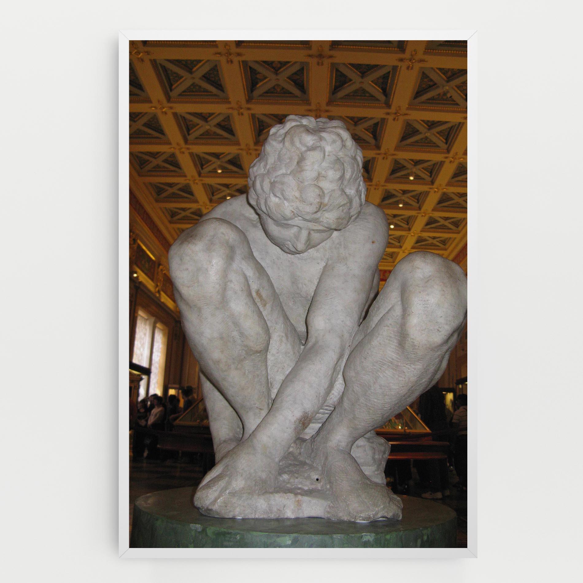 Картина на платно Crouching Boy mockup 0