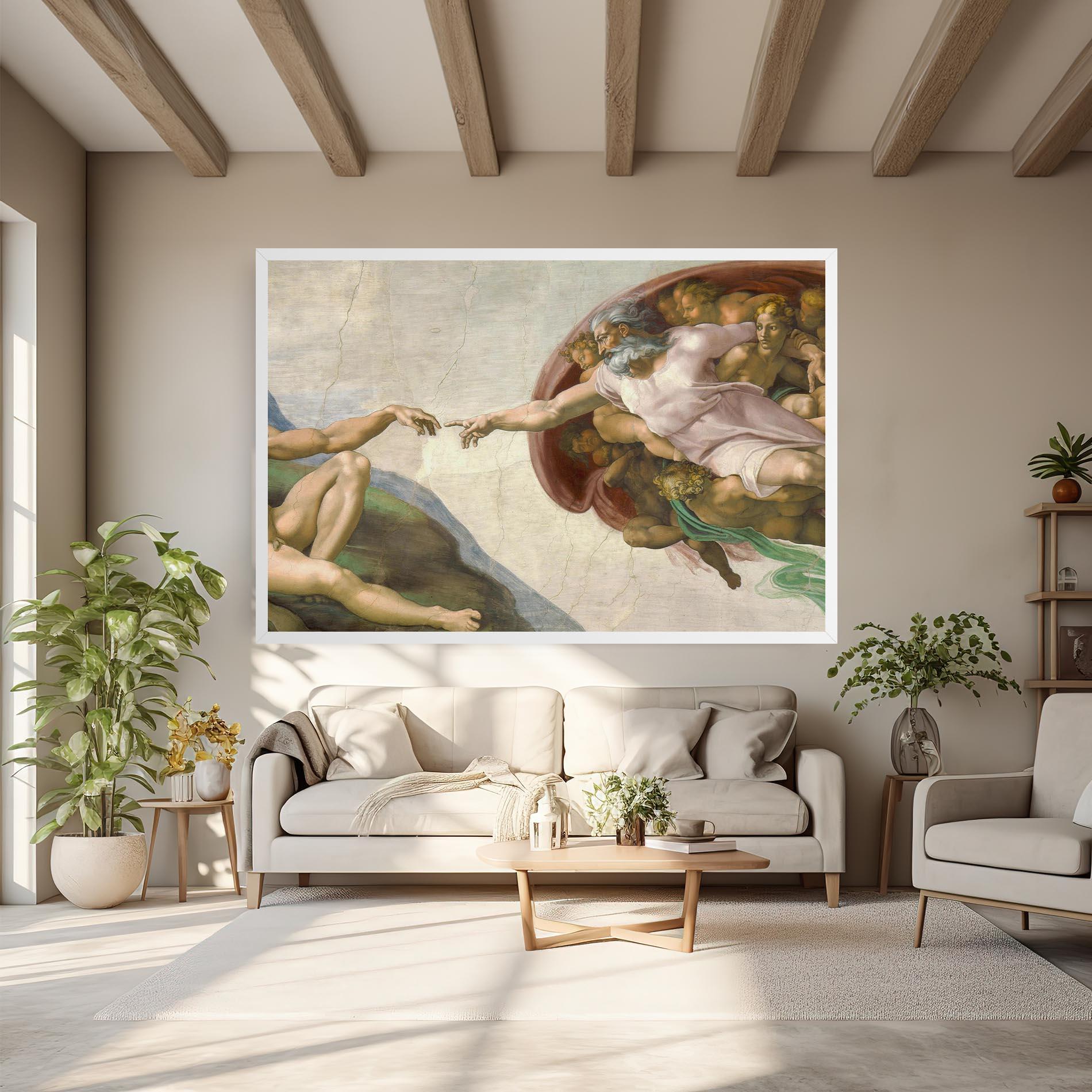 Картина на платно The Creation Of Adam mockup 6