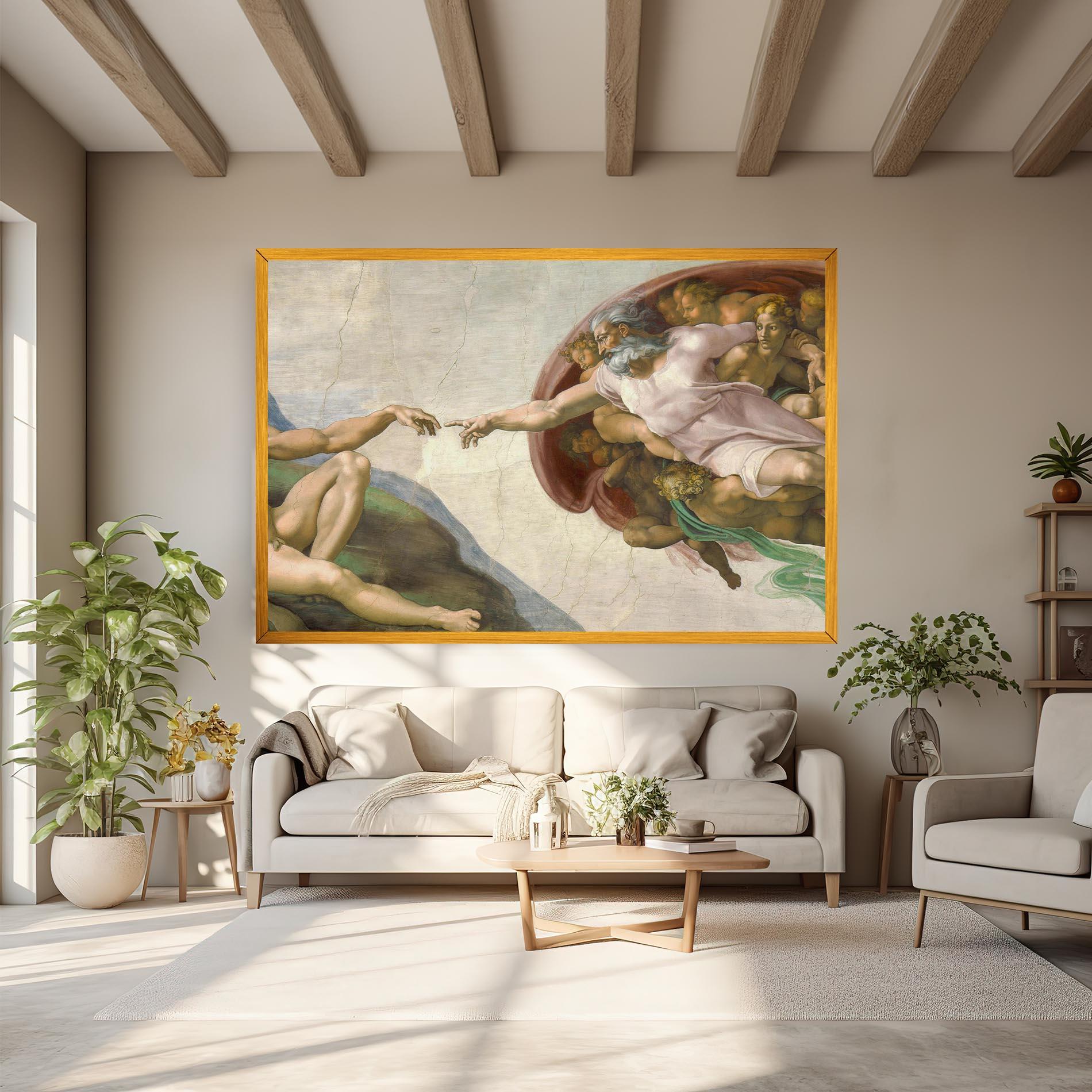 Картина на платно The Creation Of Adam mockup 6