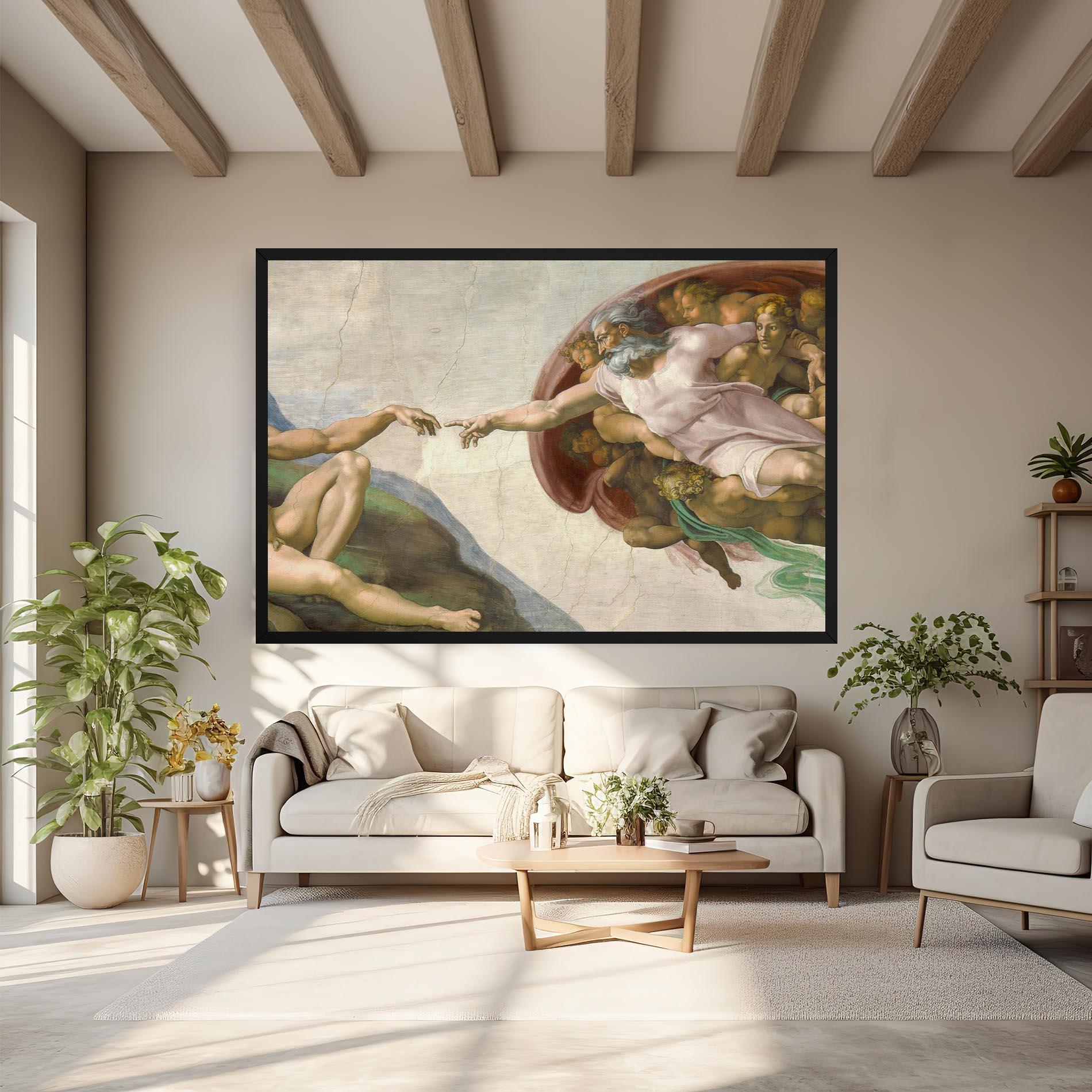 Картина на платно The Creation Of Adam mockup 6