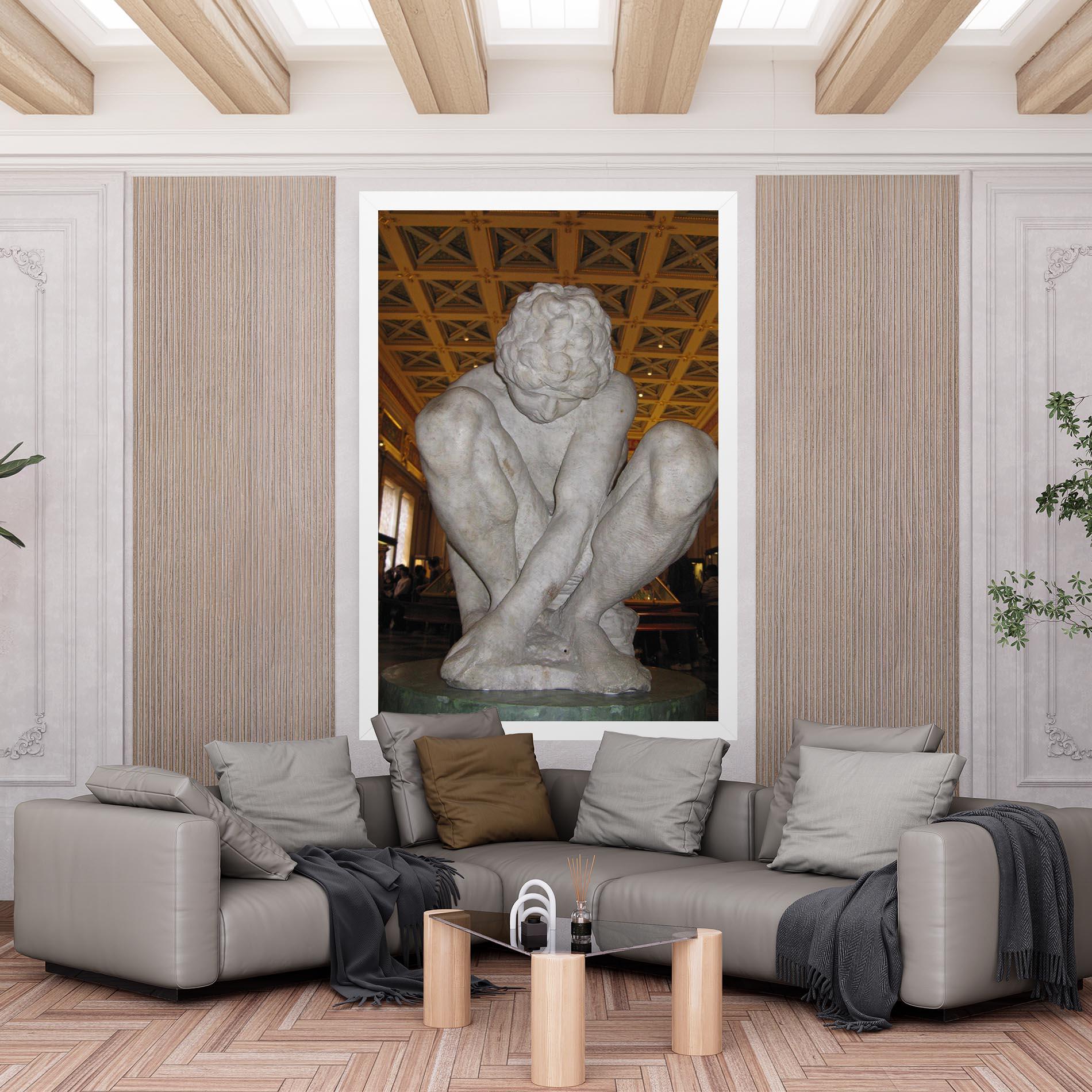 Картина на платно Crouching Boy mockup 6