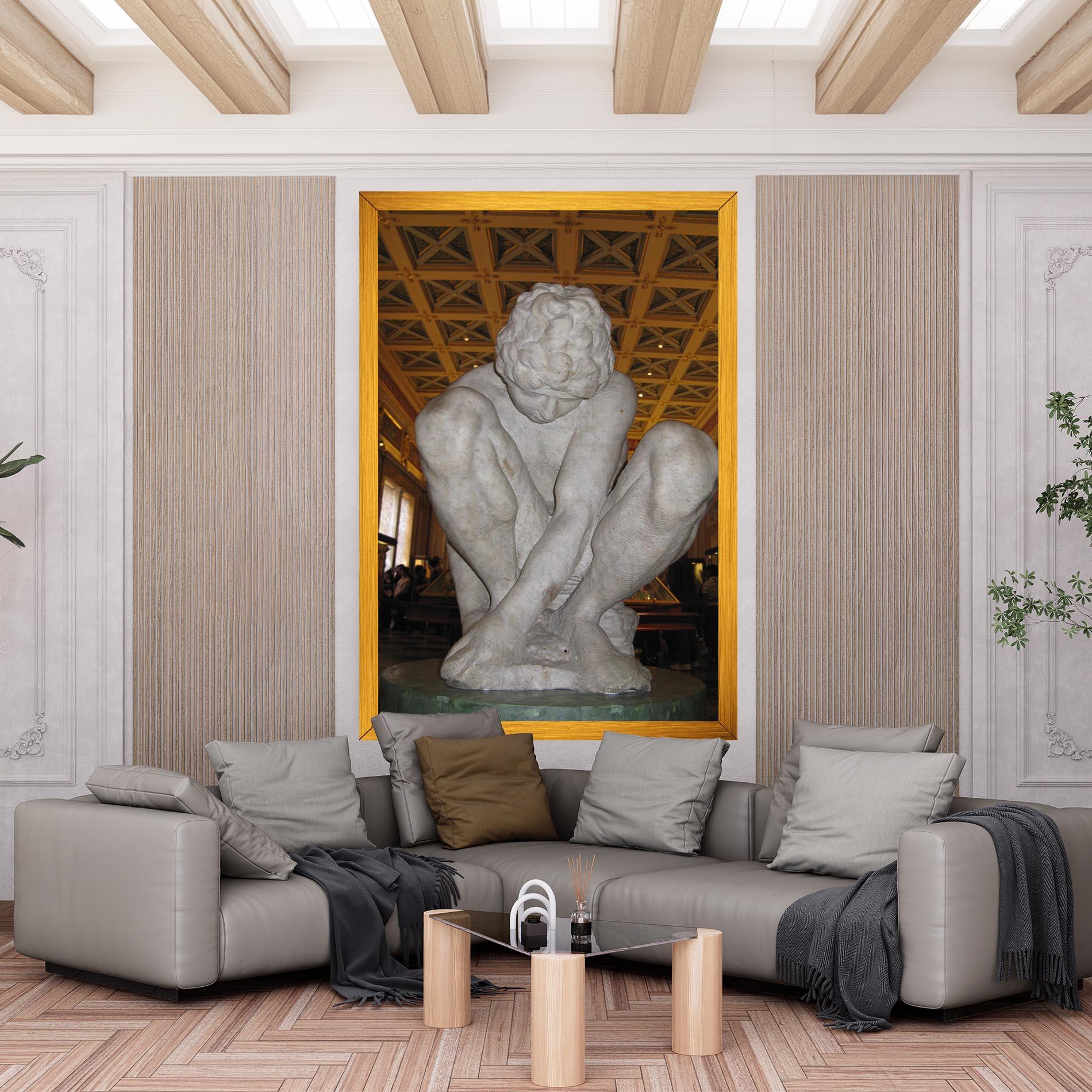 Картина на платно Crouching Boy mockup 6