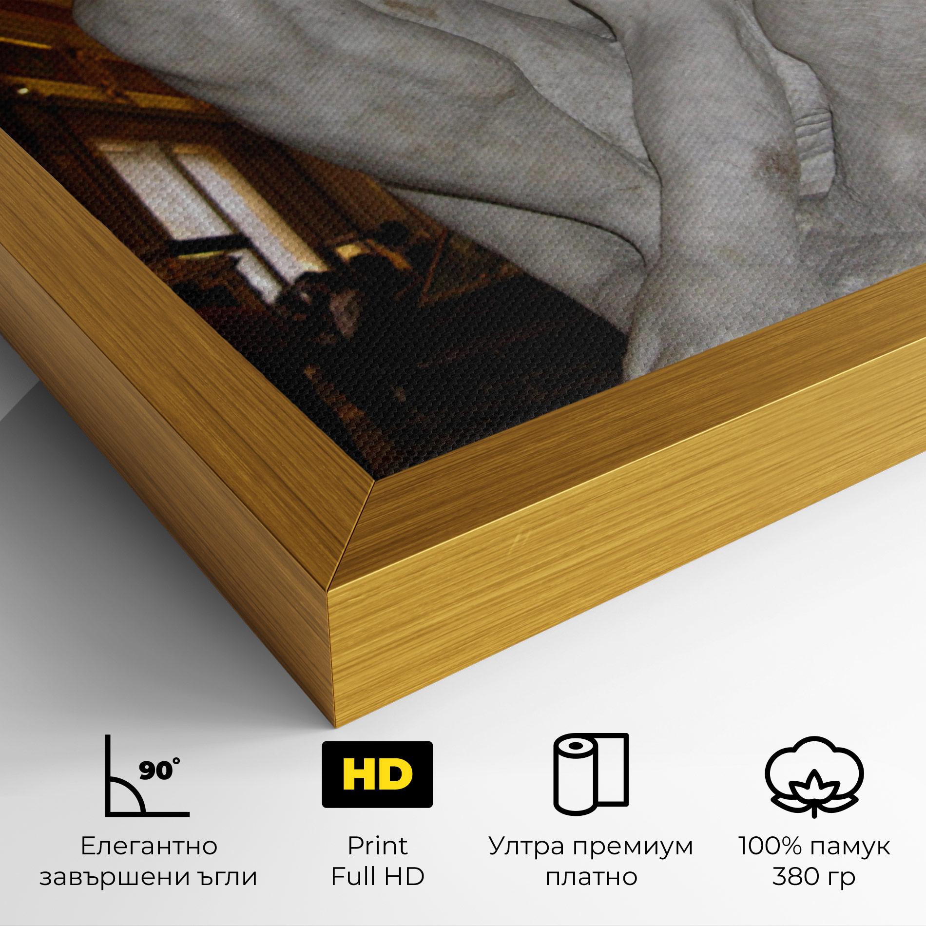 Картина на платно Crouching Boy mockup 4