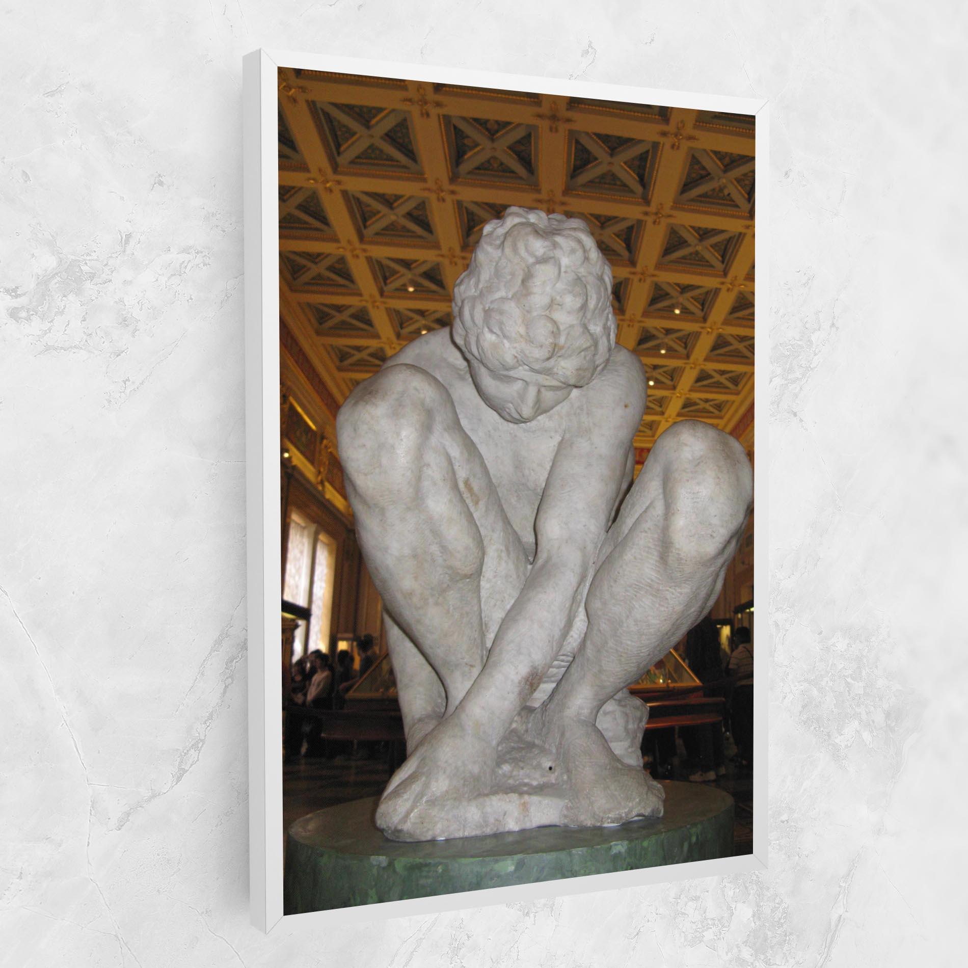 Картина на платно Crouching Boy mockup 1