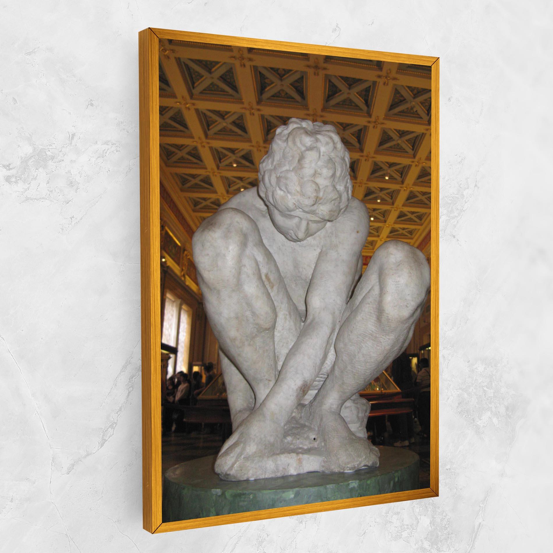 Картина на платно Crouching Boy mockup 1