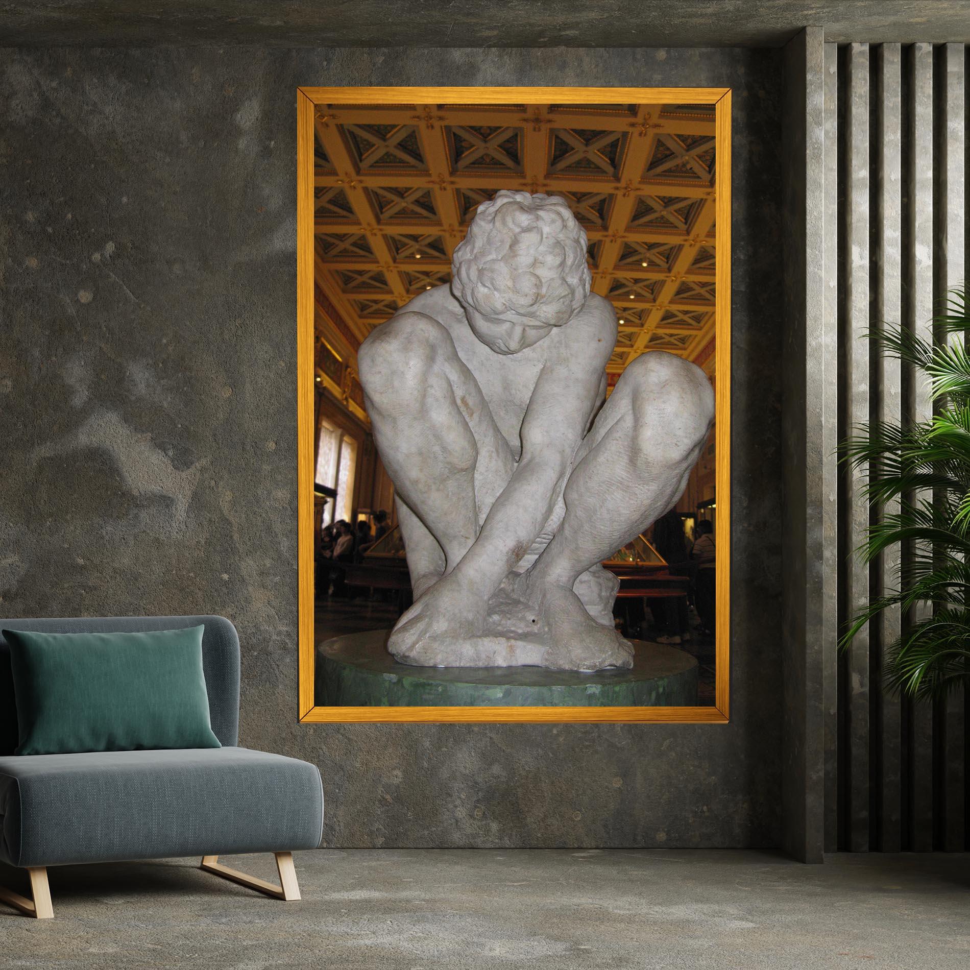 Картина на платно Crouching Boy mockup 7