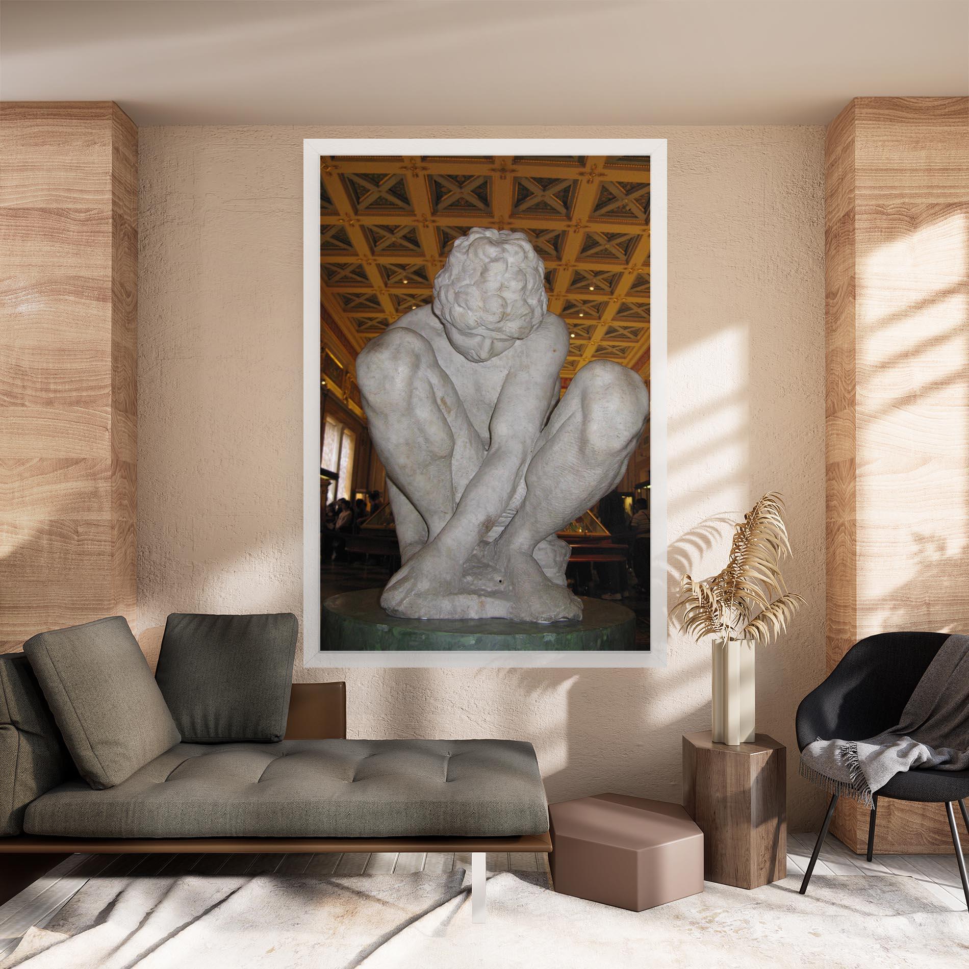 Картина на платно Crouching Boy mockup 8