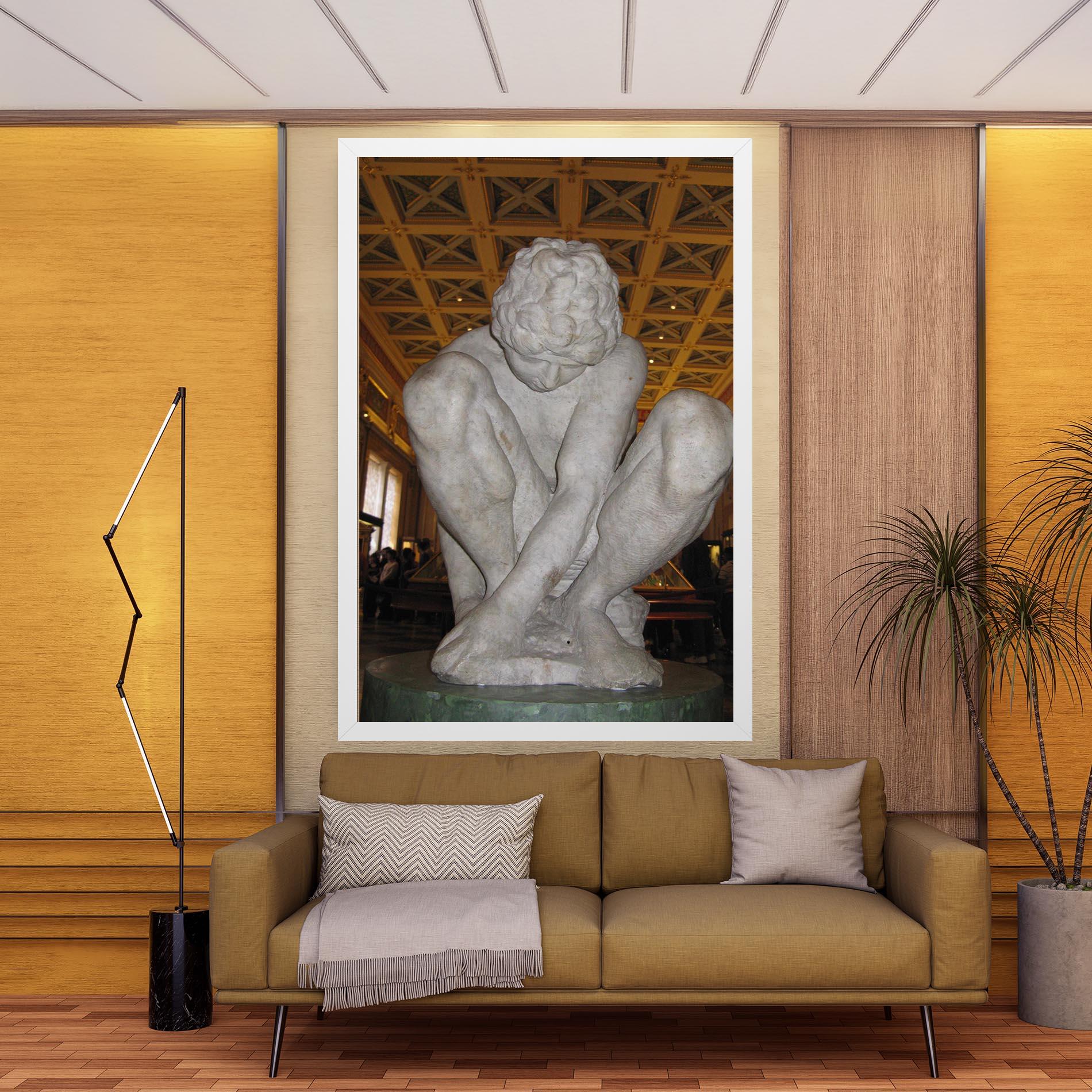 Картина на платно Crouching Boy mockup 9