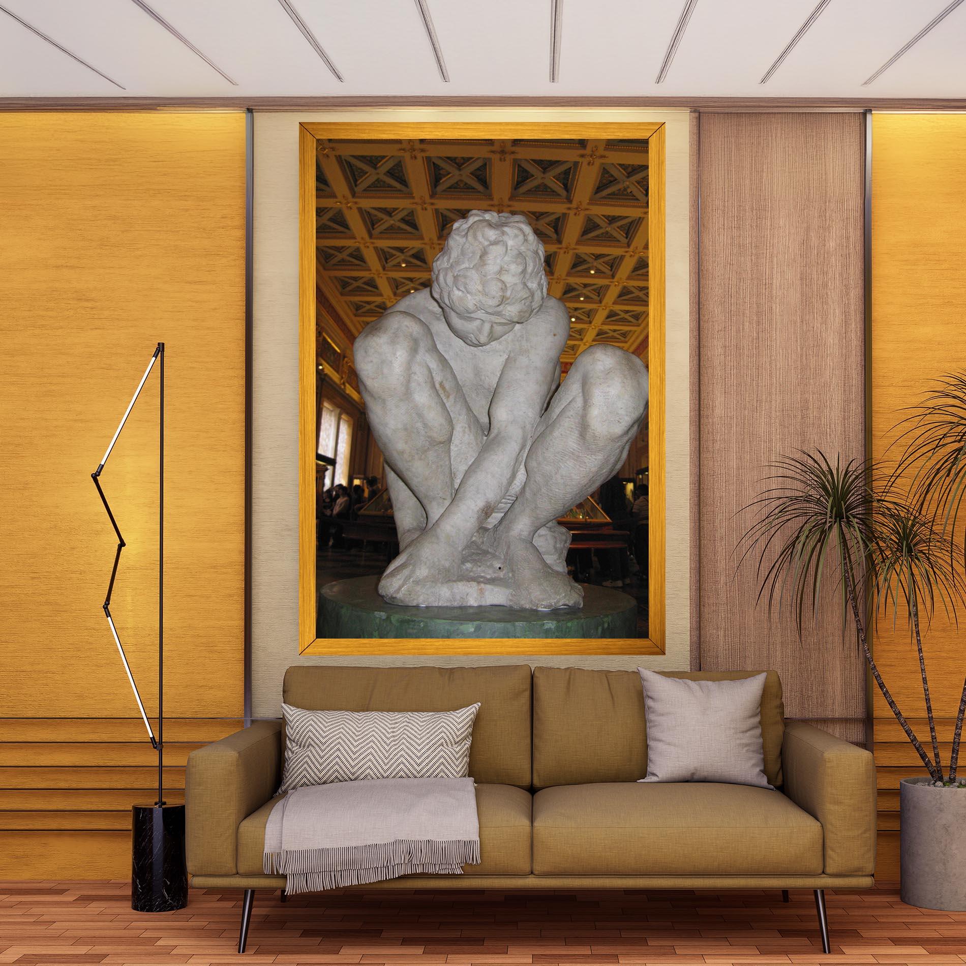 Картина на платно Crouching Boy mockup 9