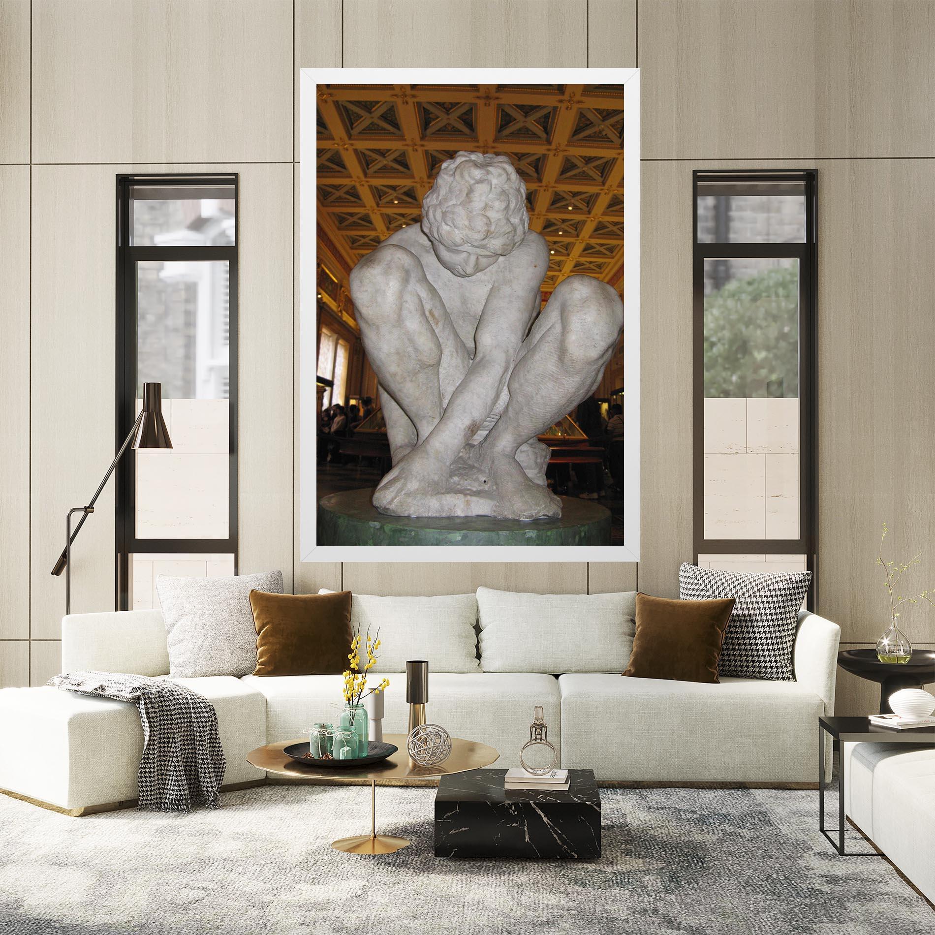 Картина на платно Crouching Boy mockup 2