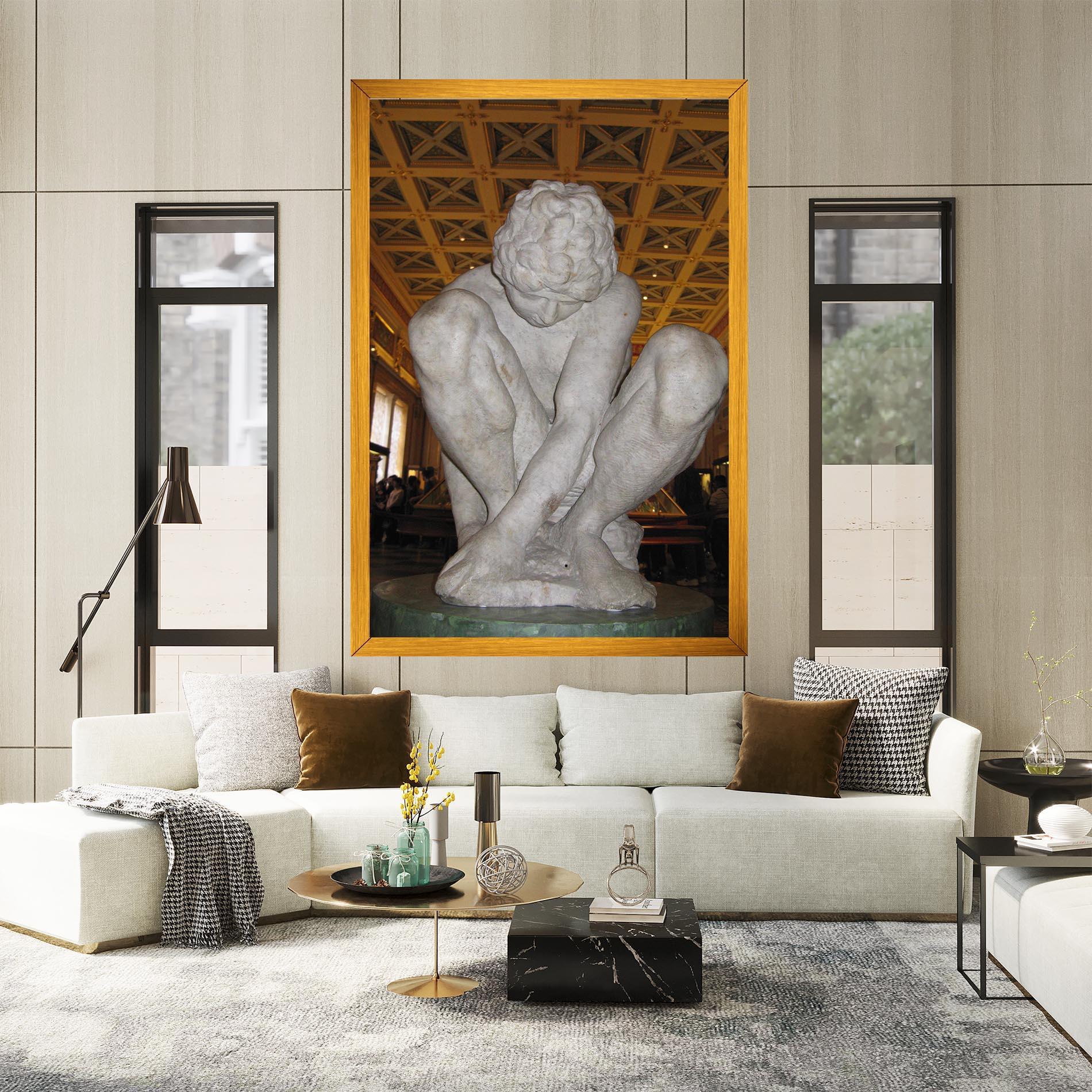 Картина на платно Crouching Boy mockup 2