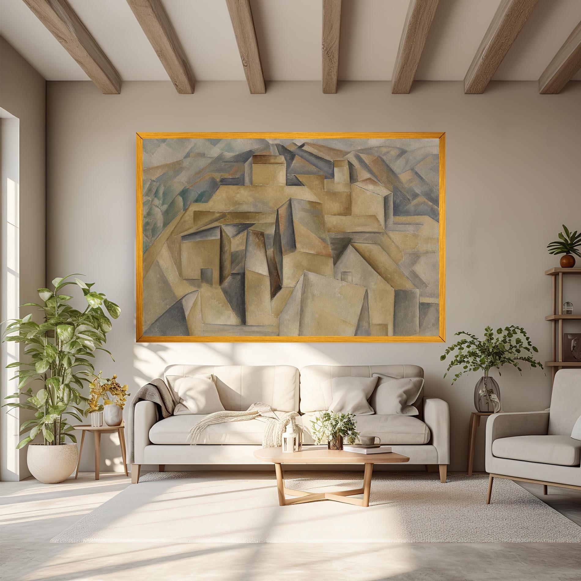 Картина на платно Houses On The Hill mockup 6