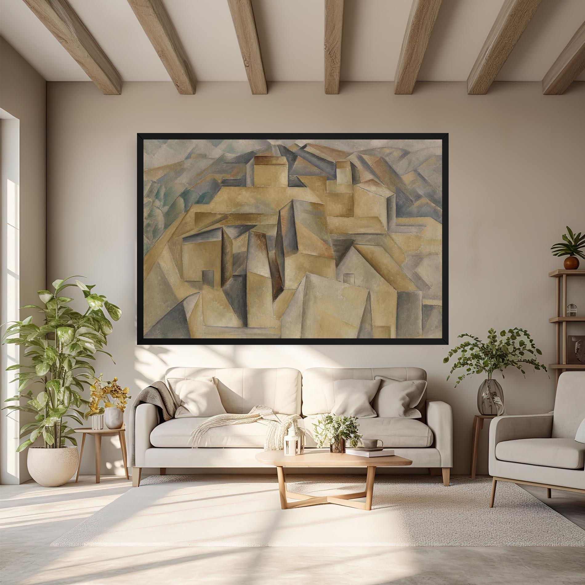 Картина на платно Houses On The Hill mockup 6