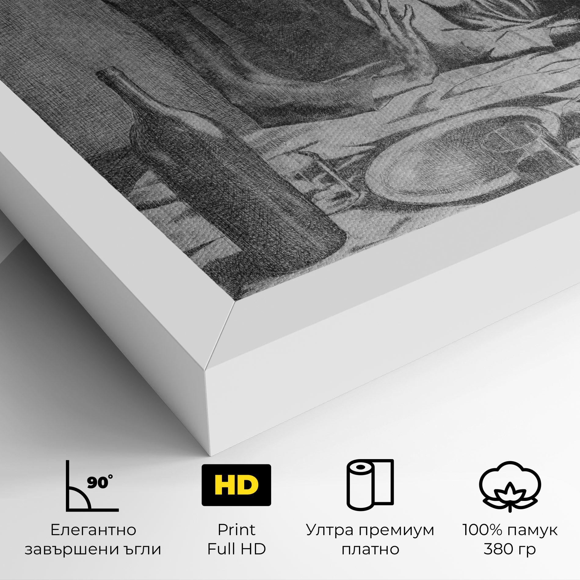 Картина на платно The Frugal Repast mockup 4