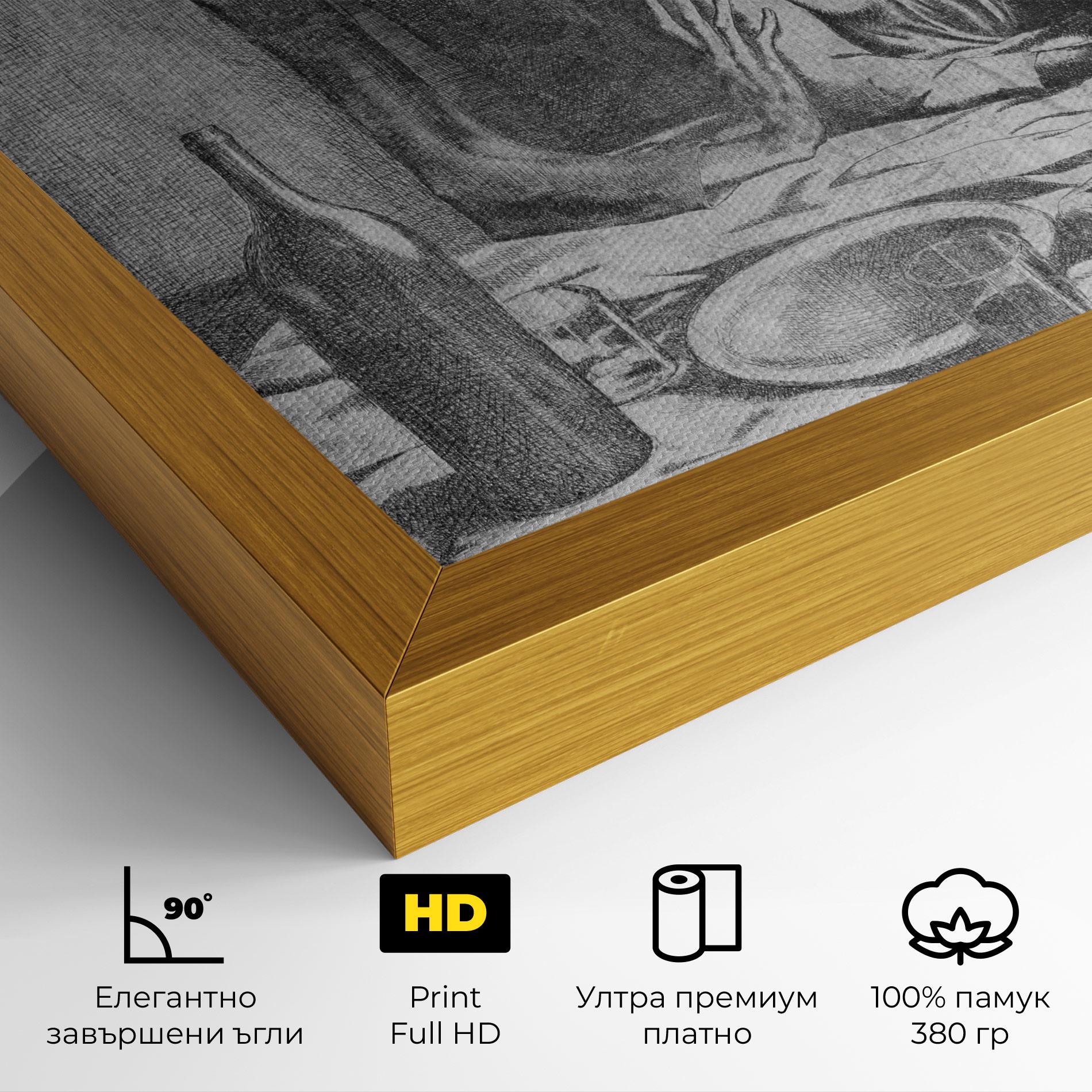 Картина на платно The Frugal Repast mockup 4