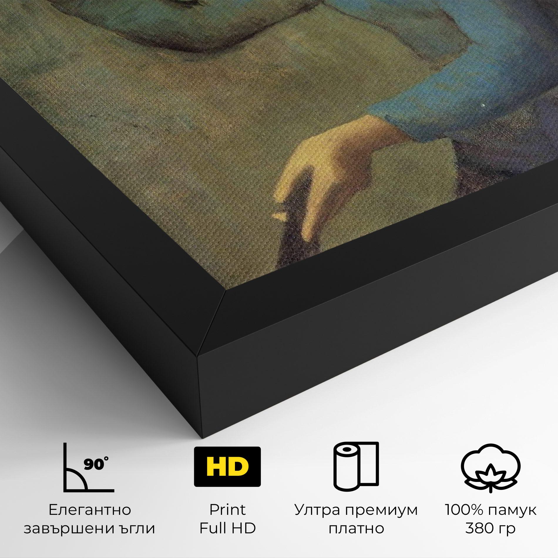 Картина на платно Lady With A Fan mockup 4