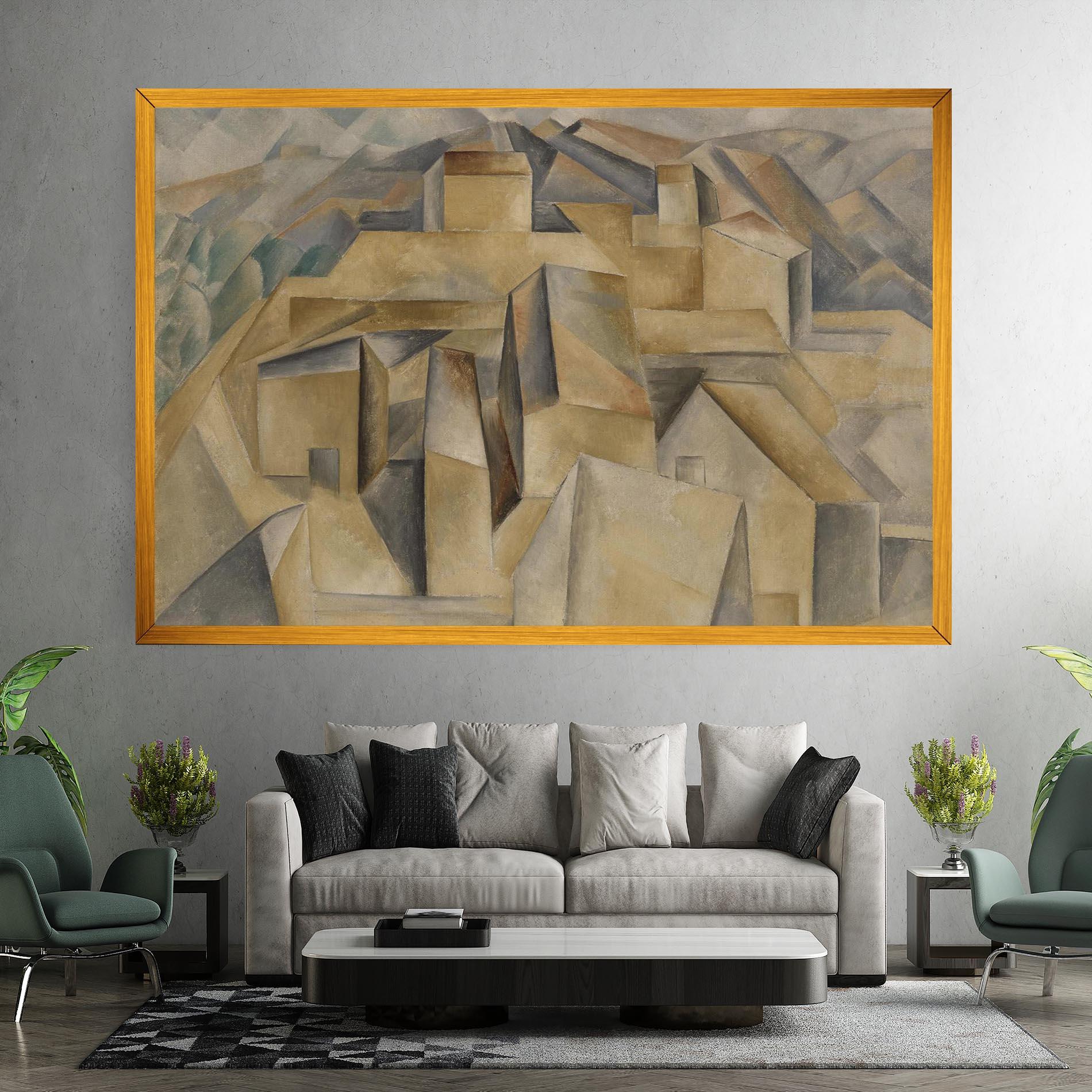 Картина на платно Houses On The Hill mockup 7