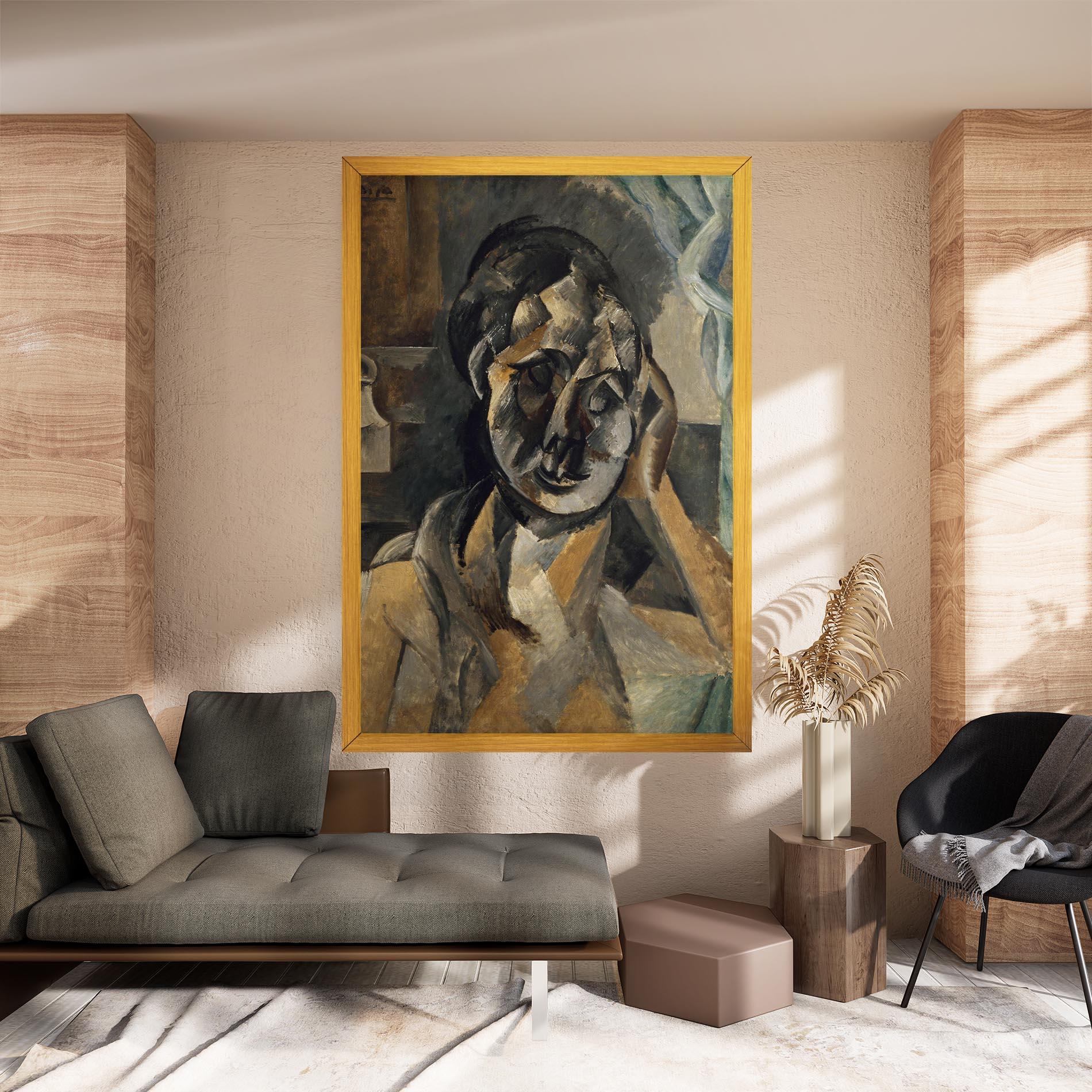 Картина на платно Woman With Mustard mockup 8