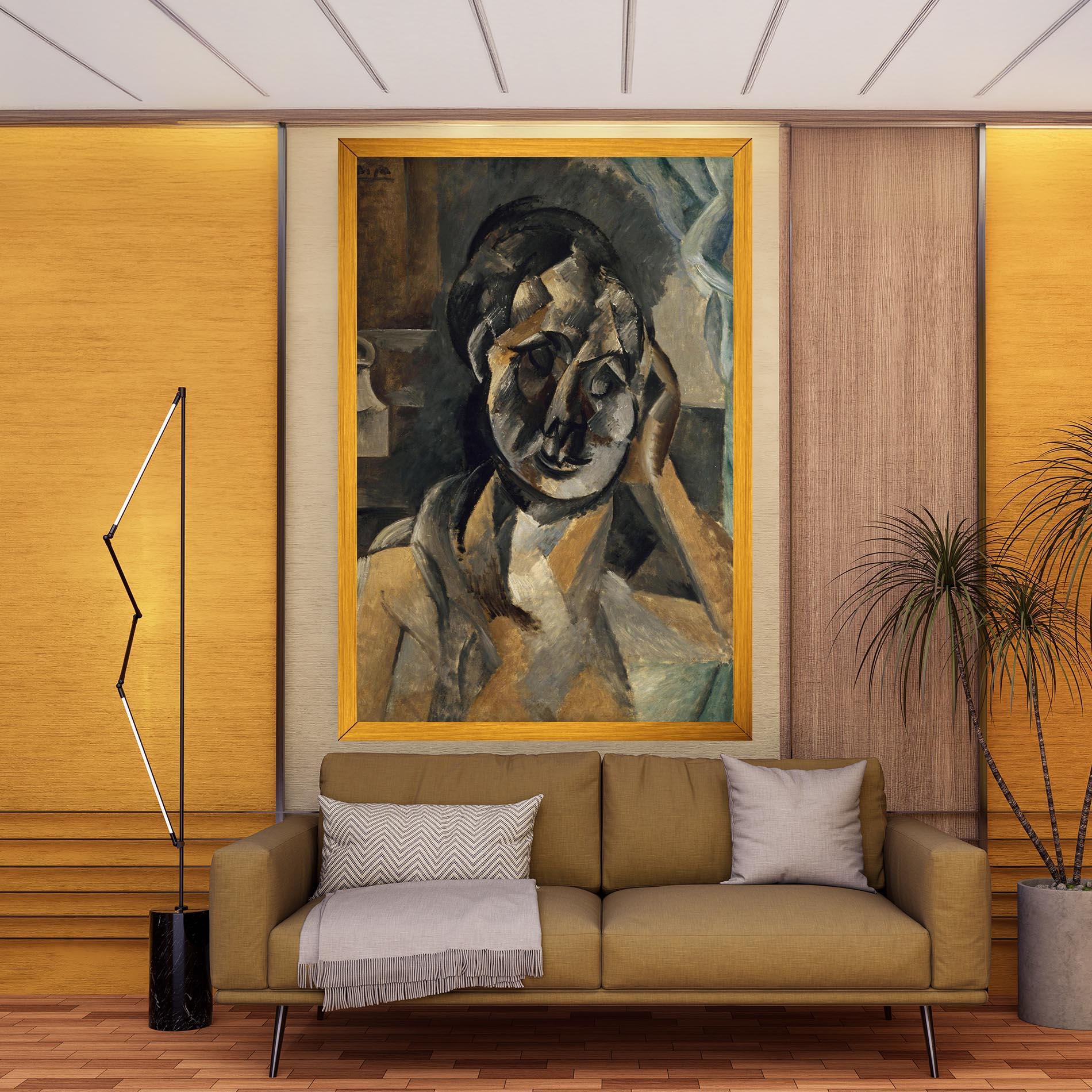 Картина на платно Woman With Mustard mockup 9